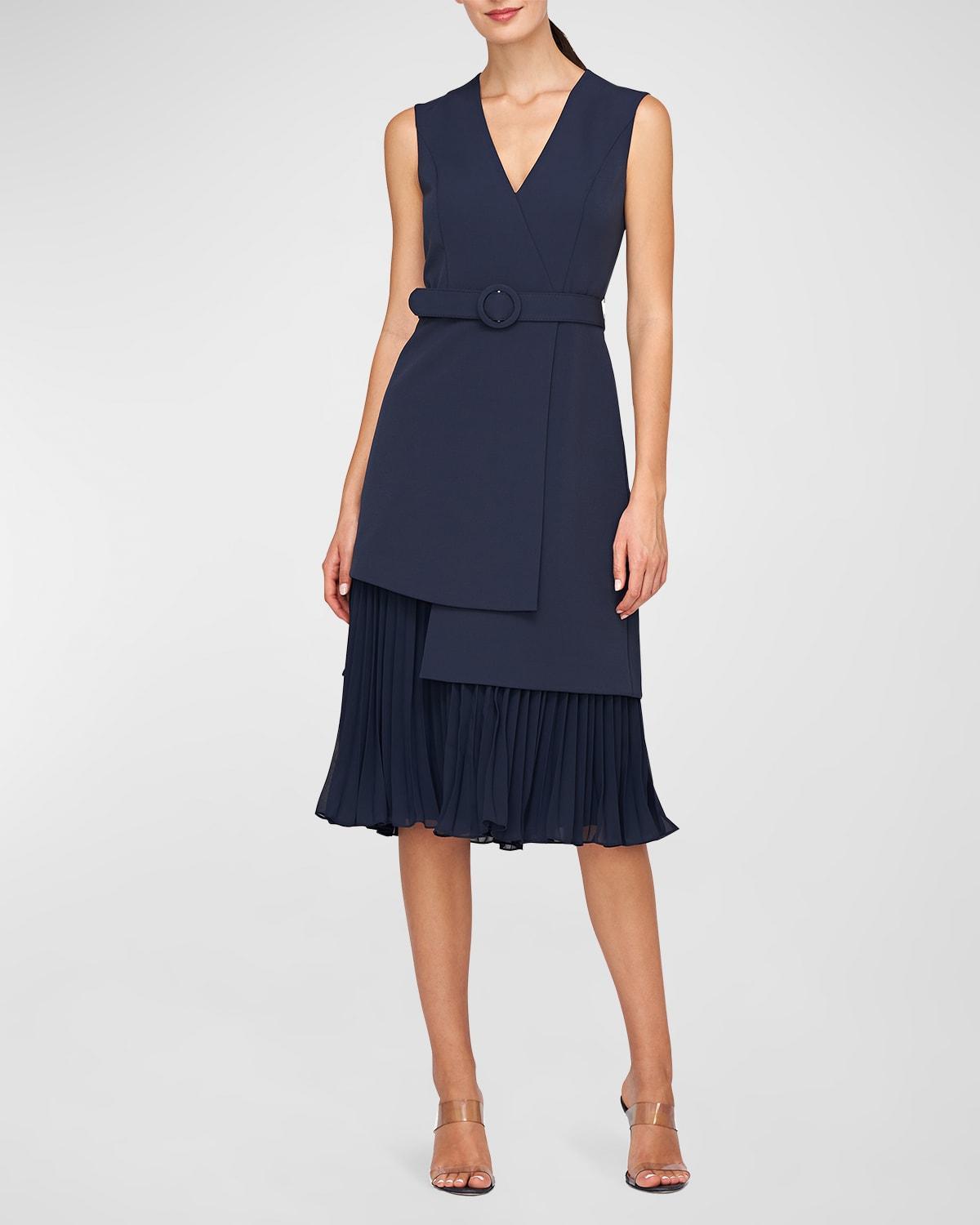 Womens Nadia Pleated Underlay Cocktail Dress Product Image