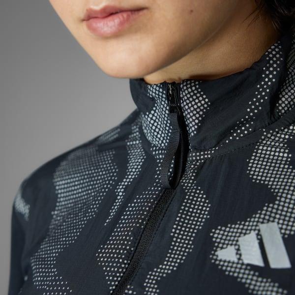 adidas Ultimate Hi Vis Reflective 1/2-Zip Top Silver Green S Womens Product Image