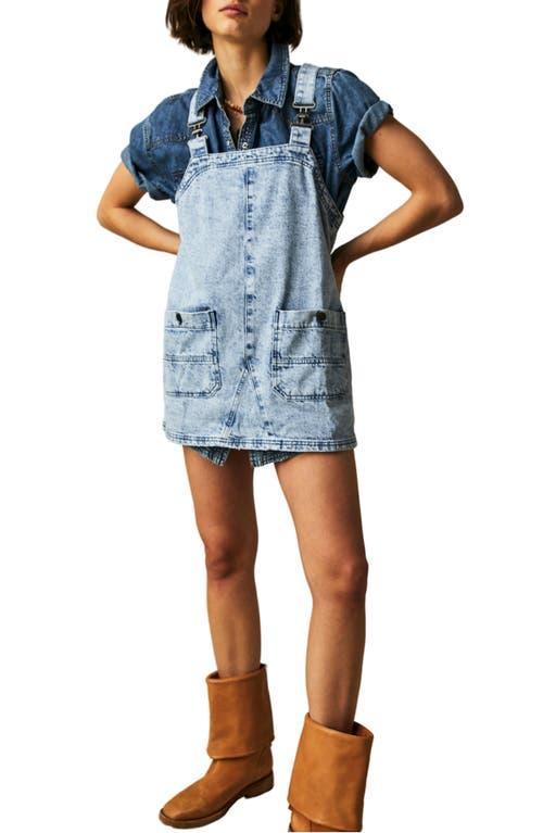 Free People Overall Square Neck Sleeveless Front Pocket Mini Dress Product Image
