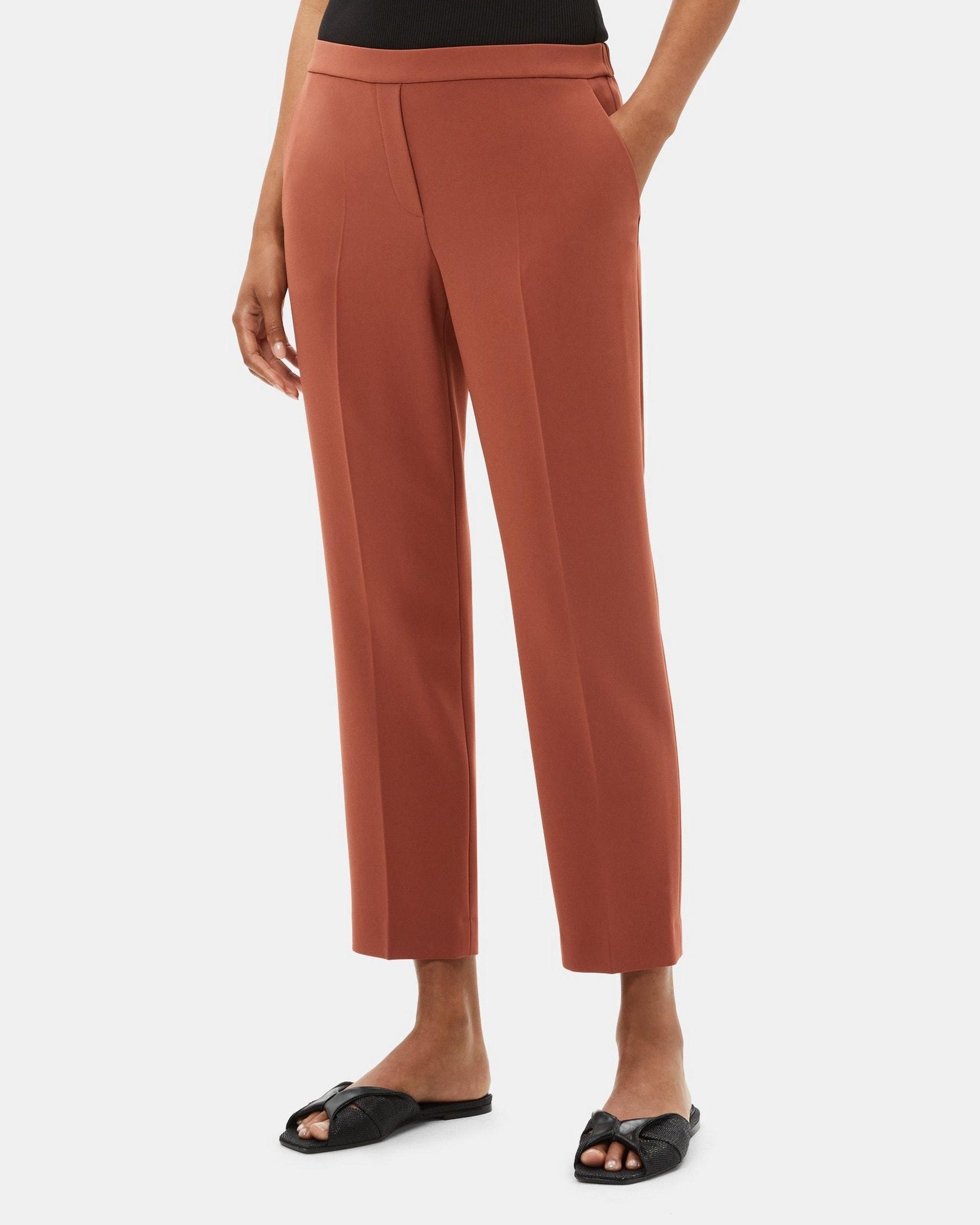 Slim Cropped Pull-On Pant in Crepe Product Image
