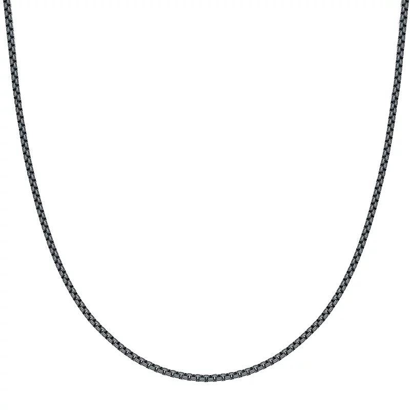 Men's LYNX Red Acrylic Coated Stainless Steel 3mm Box Chain Necklace, Size: 18" Product Image
