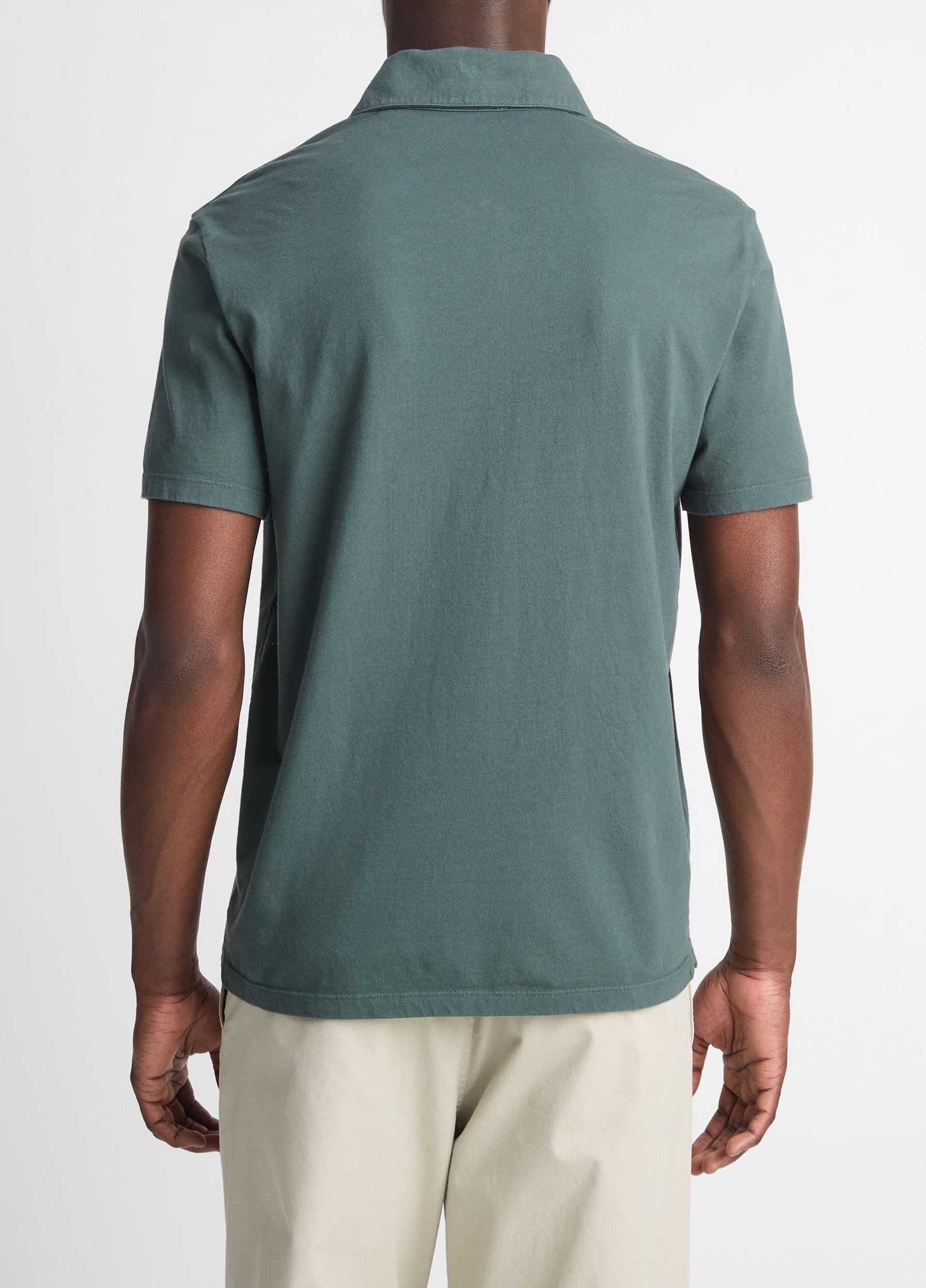 Mens Garment Dye Cotton Polo Shirt, Optic White, Size S Vince Product Image