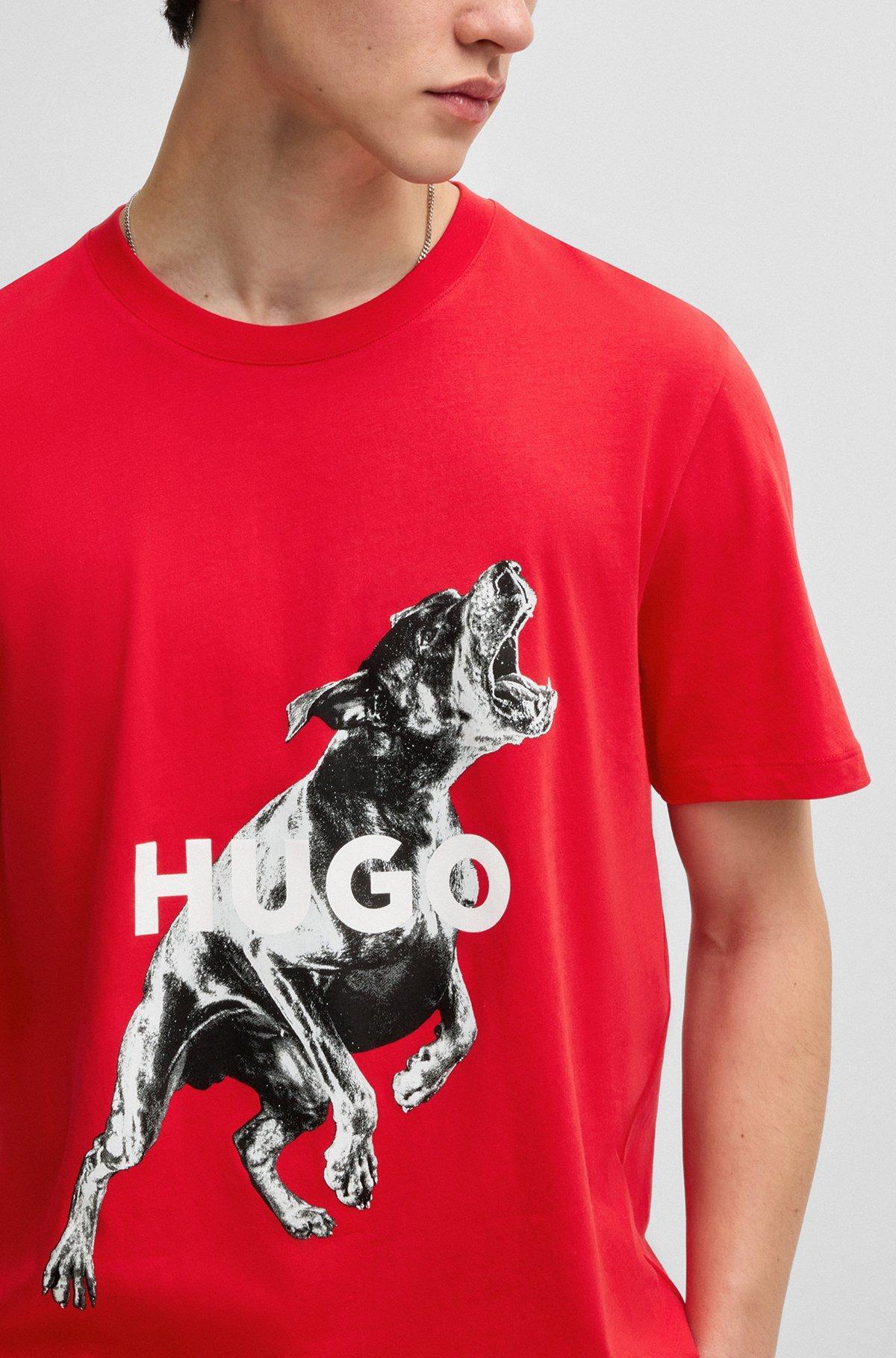 Oversize-fit T-shirt in cotton with animal graphic Product Image