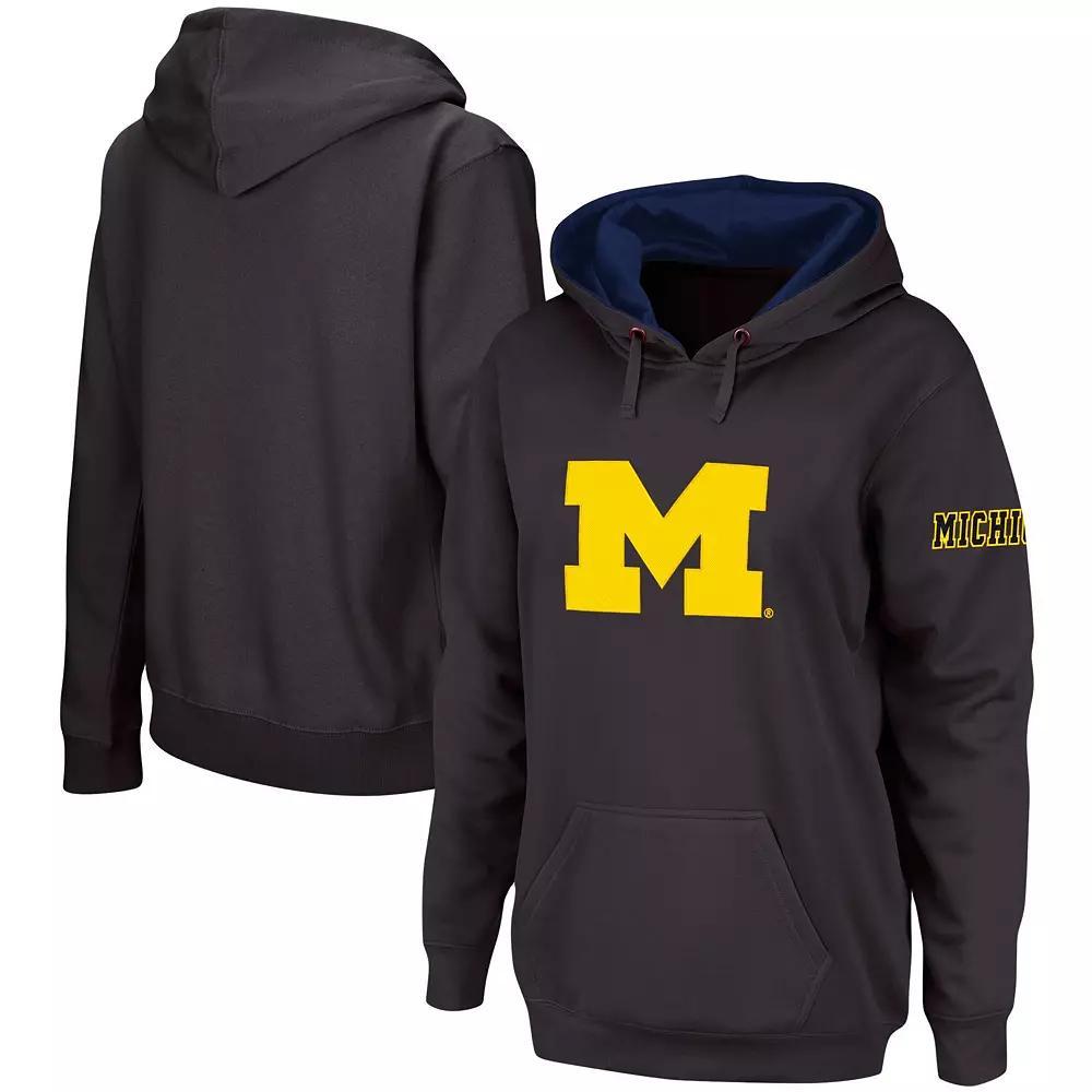 Women's Charcoal Michigan Wolverines Team Big Logo Pullover Hoodie, Size: Medium Product Image