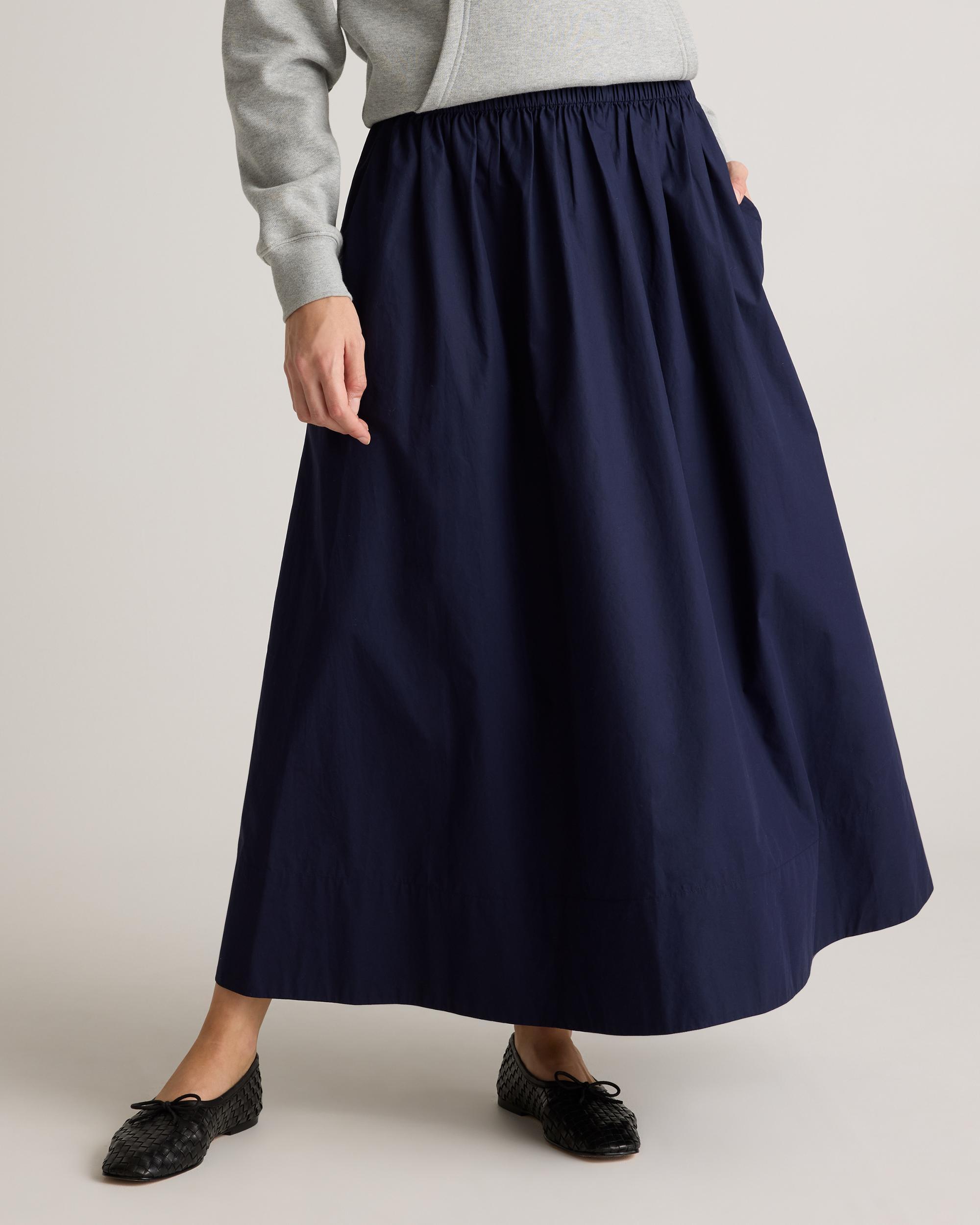 Quince | Women's Poplin A-line Maxi Skirt Size XL, Organic Cotton Product Image