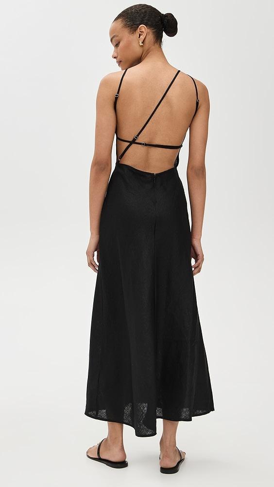 VRG GRL Opal Linen Maxi Dress Black | Shopbop Product Image