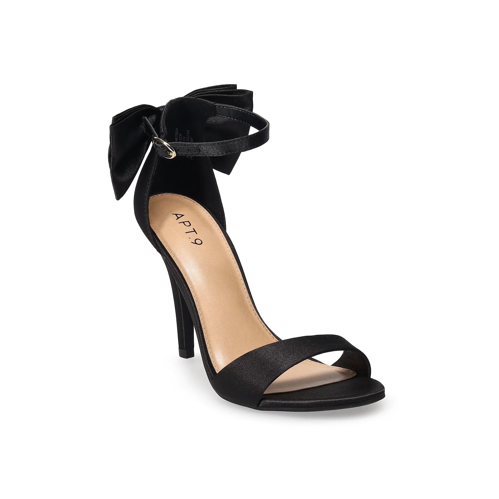 Apt. 9® Sherri Women's Open Toe Bow Heels, Size: 10, Black Product Image