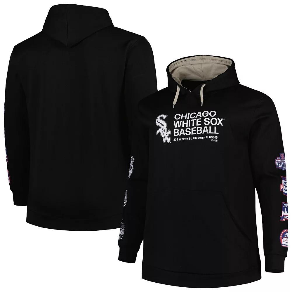 Men's Black Chicago White Sox Big & Tall Fleece Pullover Hoodie, Size: 3XB Product Image