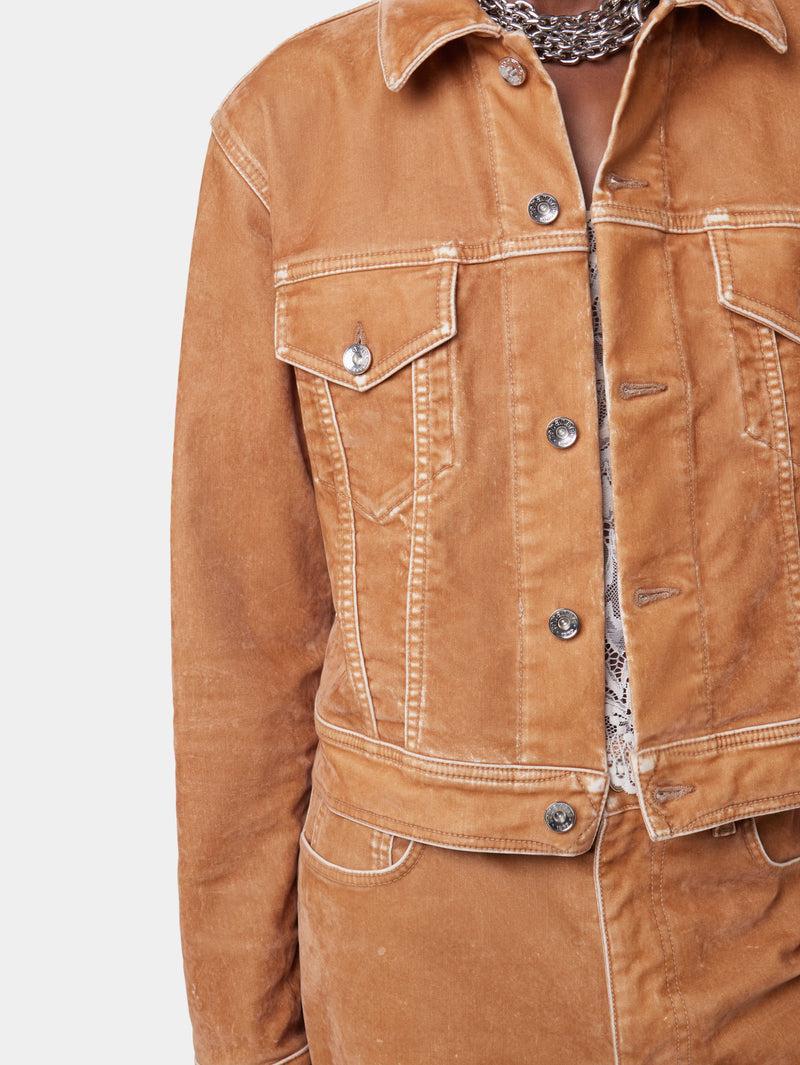 CARAMEL LONG-SLEEVED JACKET IN DENIM Product Image