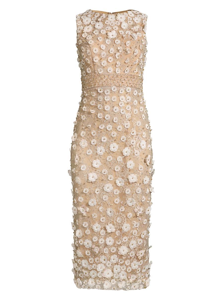 Womens Floral Beaded Sheath Dress Size 0 Product Image