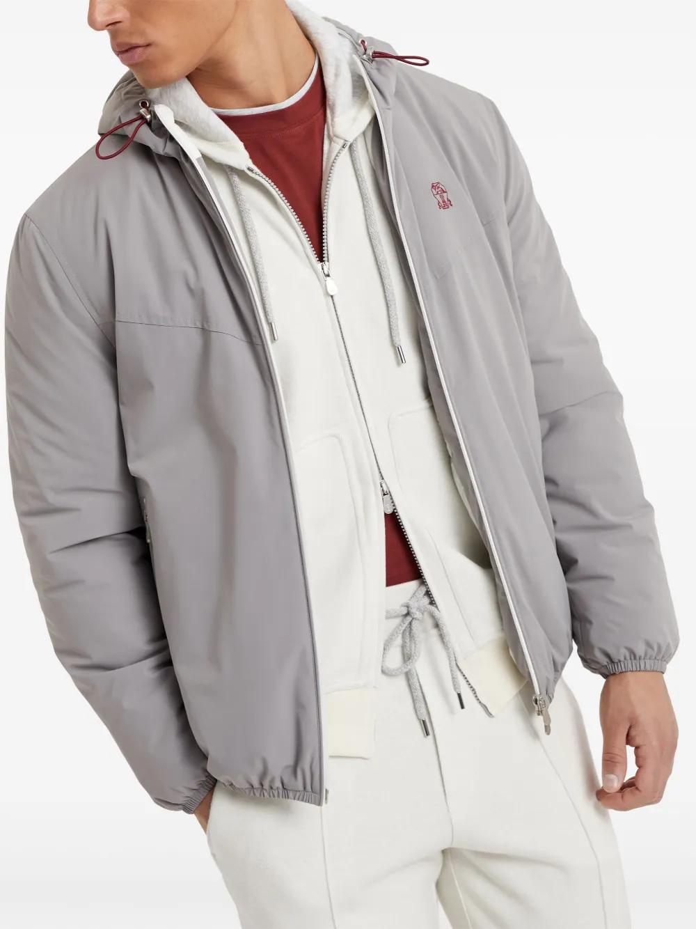 BRUNELLO CUCINELLI Water-resistant Hooded Jacket In Grey Product Image