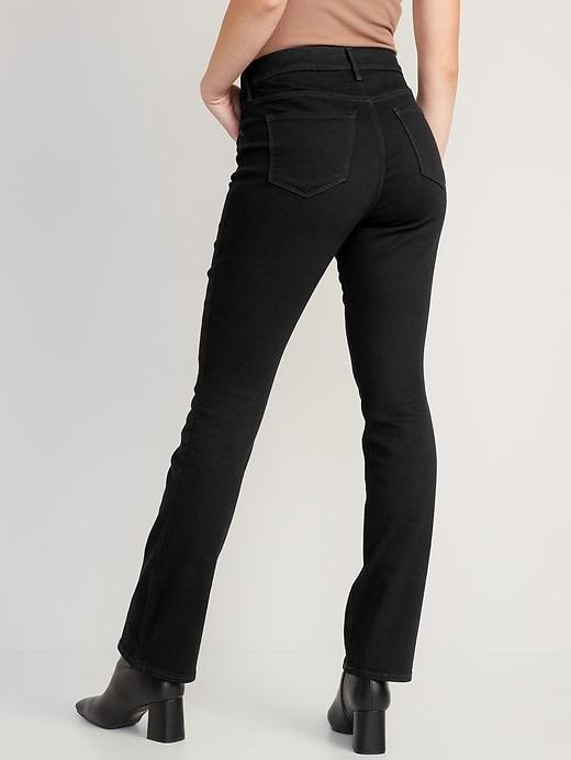 High-Waisted Kicker Boot-Cut Black Jeans Product Image