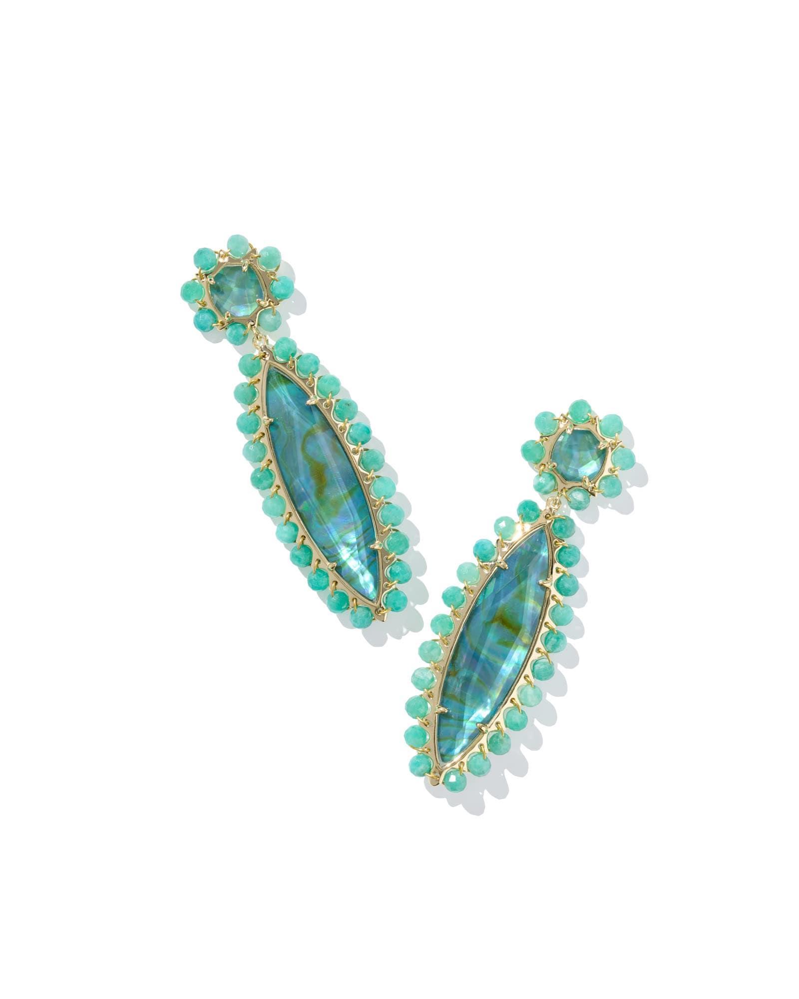 Genevieve Gold Beaded Statement Earrings Product Image