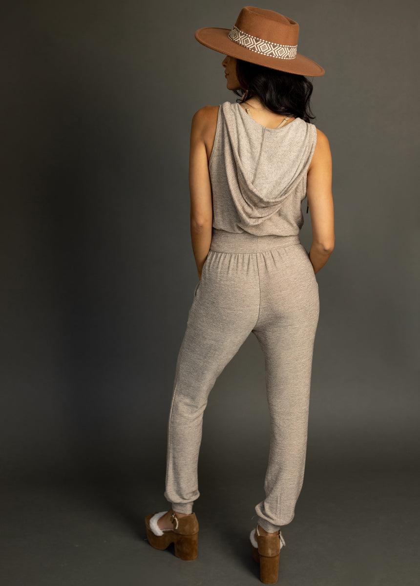 Baylee Jumpsuit in Heather Light Taupe Female Product Image