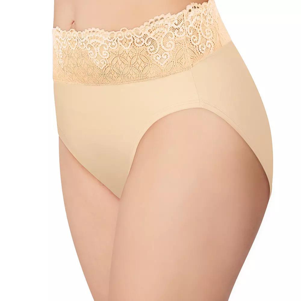 Bali Passion For Comfort Hi Cut Panty DFPC62, Women's, Brown Lace Product Image