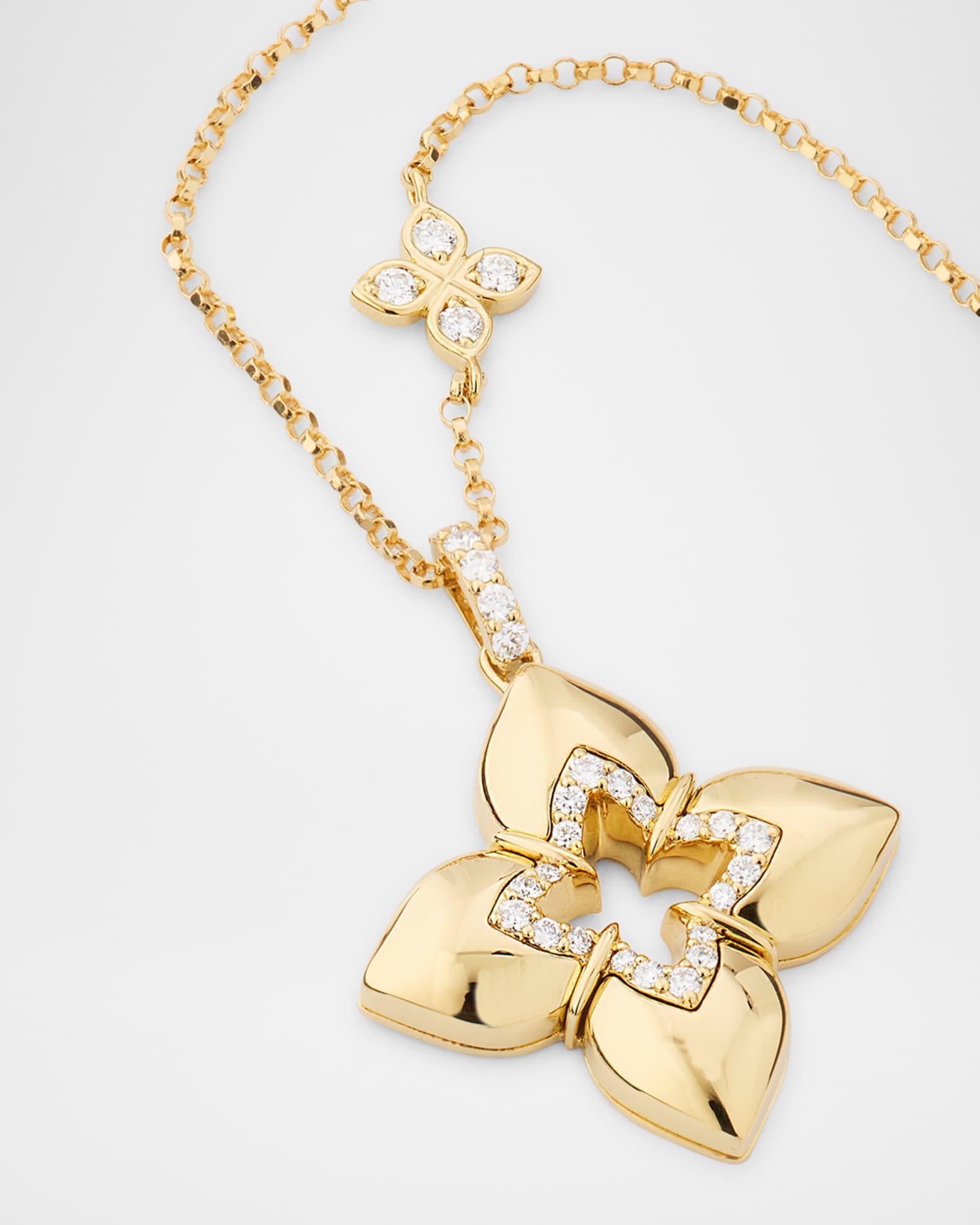 18K Yellow Gold Diamond Venetian Princess Necklace Product Image