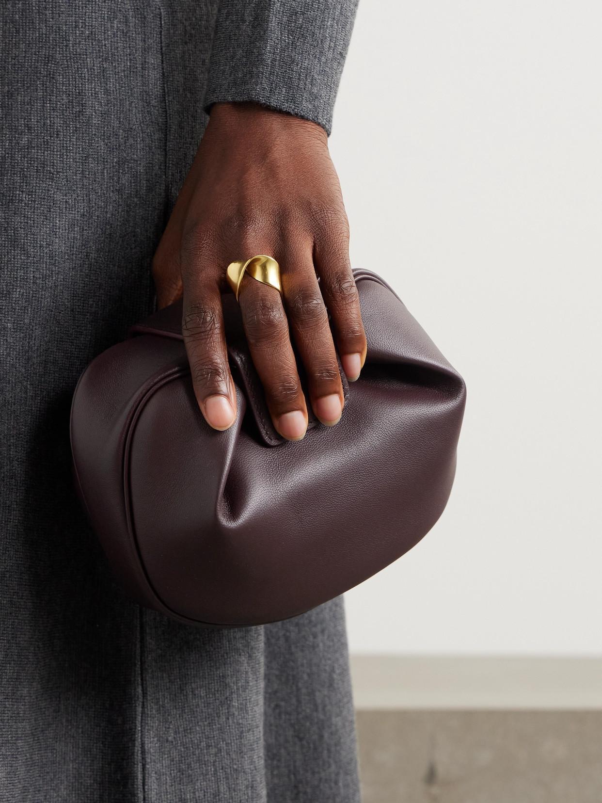 GABRIELA HEARST Soft Demi Clutch In Bordeaux Nappa Leather In Burgundy Product Image