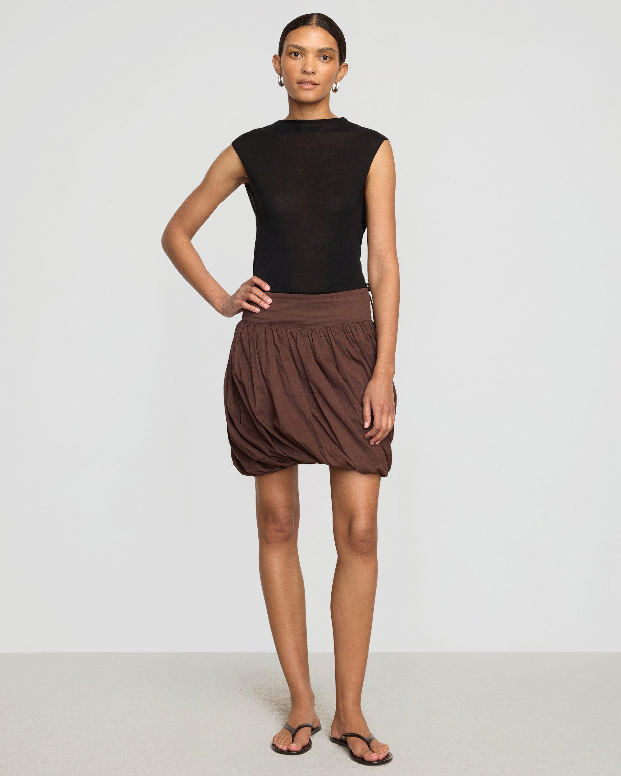 Vallo Semi-Sheer Cowl-Back Knit Blouse Product Image