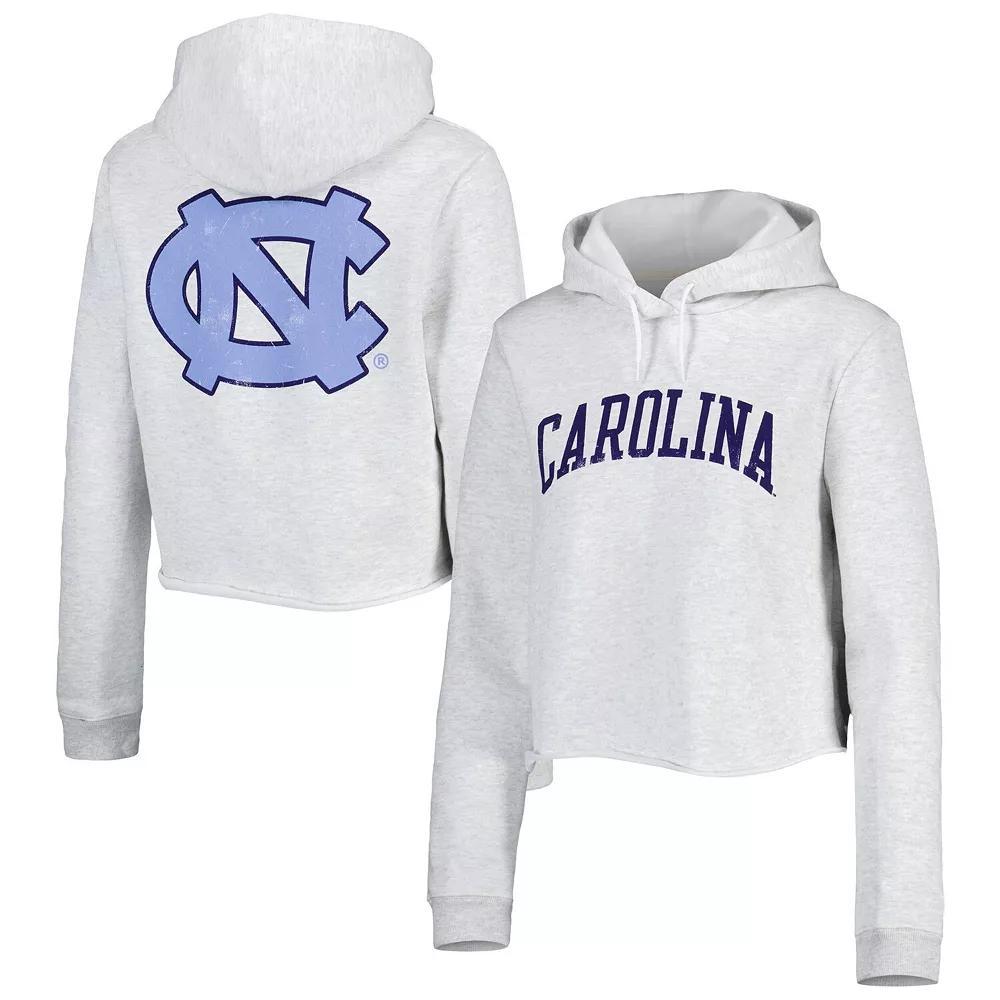 Women's League Collegiate Wear Ash North Carolina Tar Heels 2-Hit 1636 Cropped Pullover Hoodie, Size: XL, Black Product Image