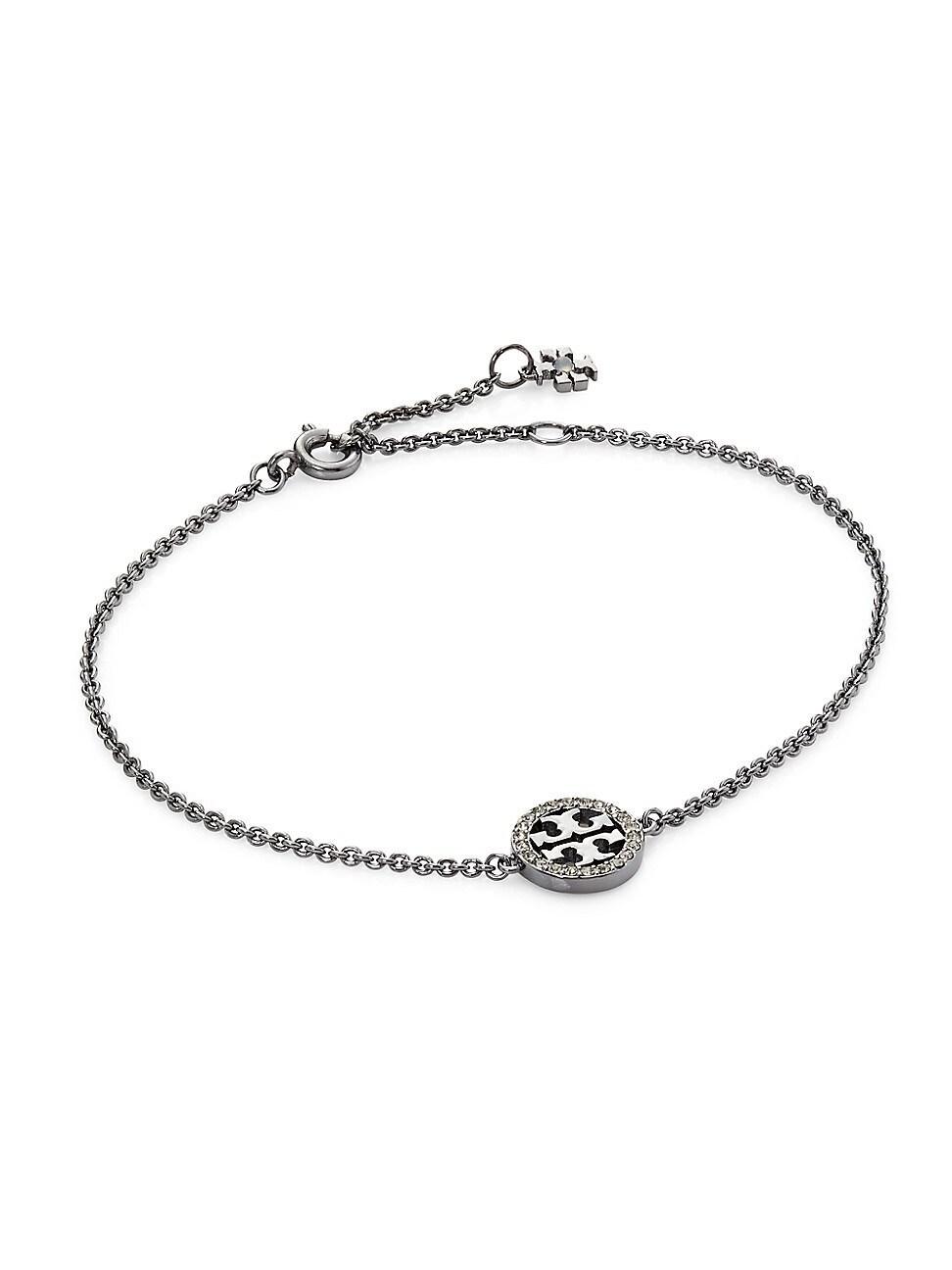 Womens Miller 18K Gold-Plated, Swarovski Crystal & Pearl Logo Charm Bracelet Product Image