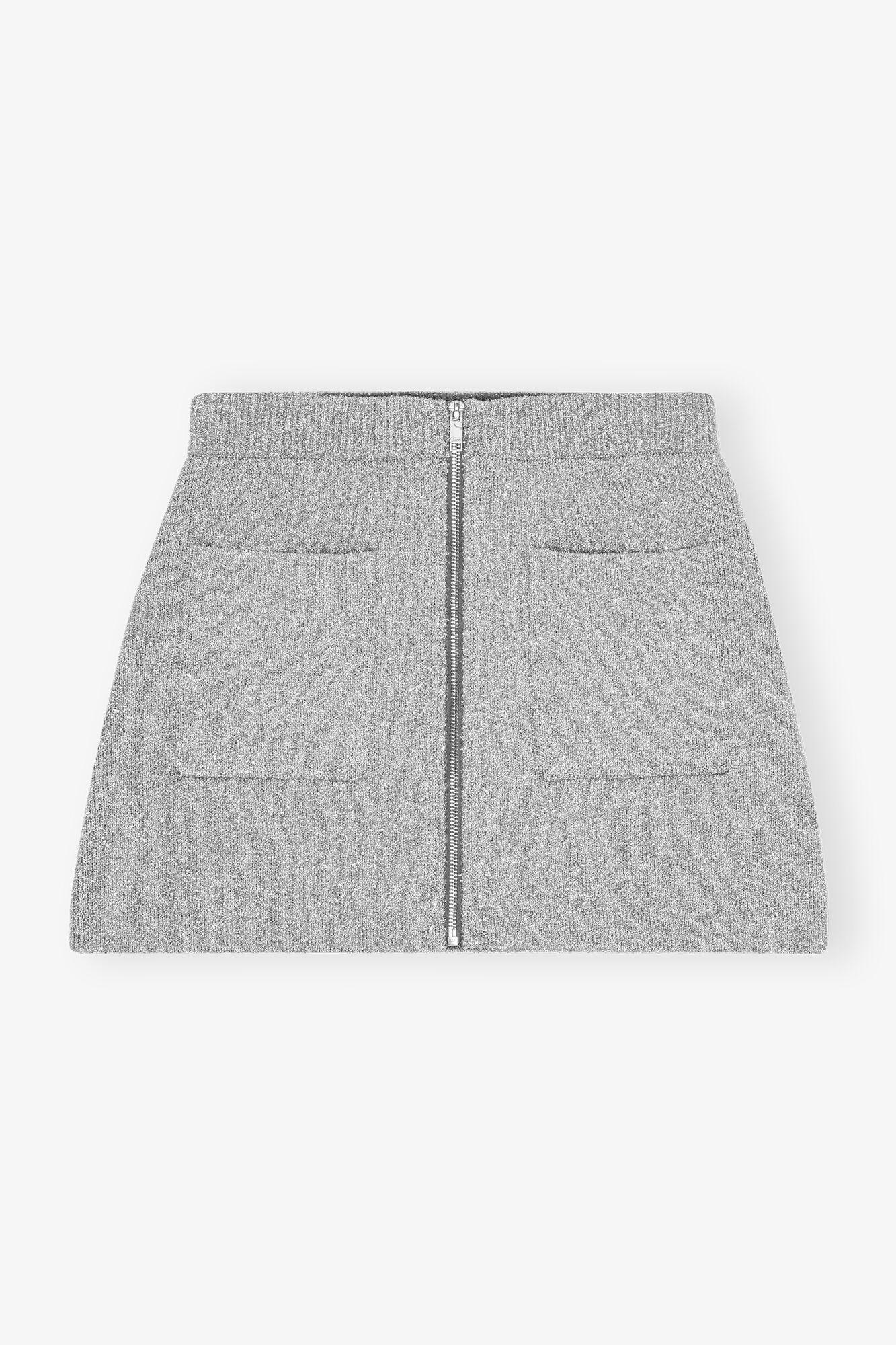 Silver Sparkle Mini Skirt Product Image