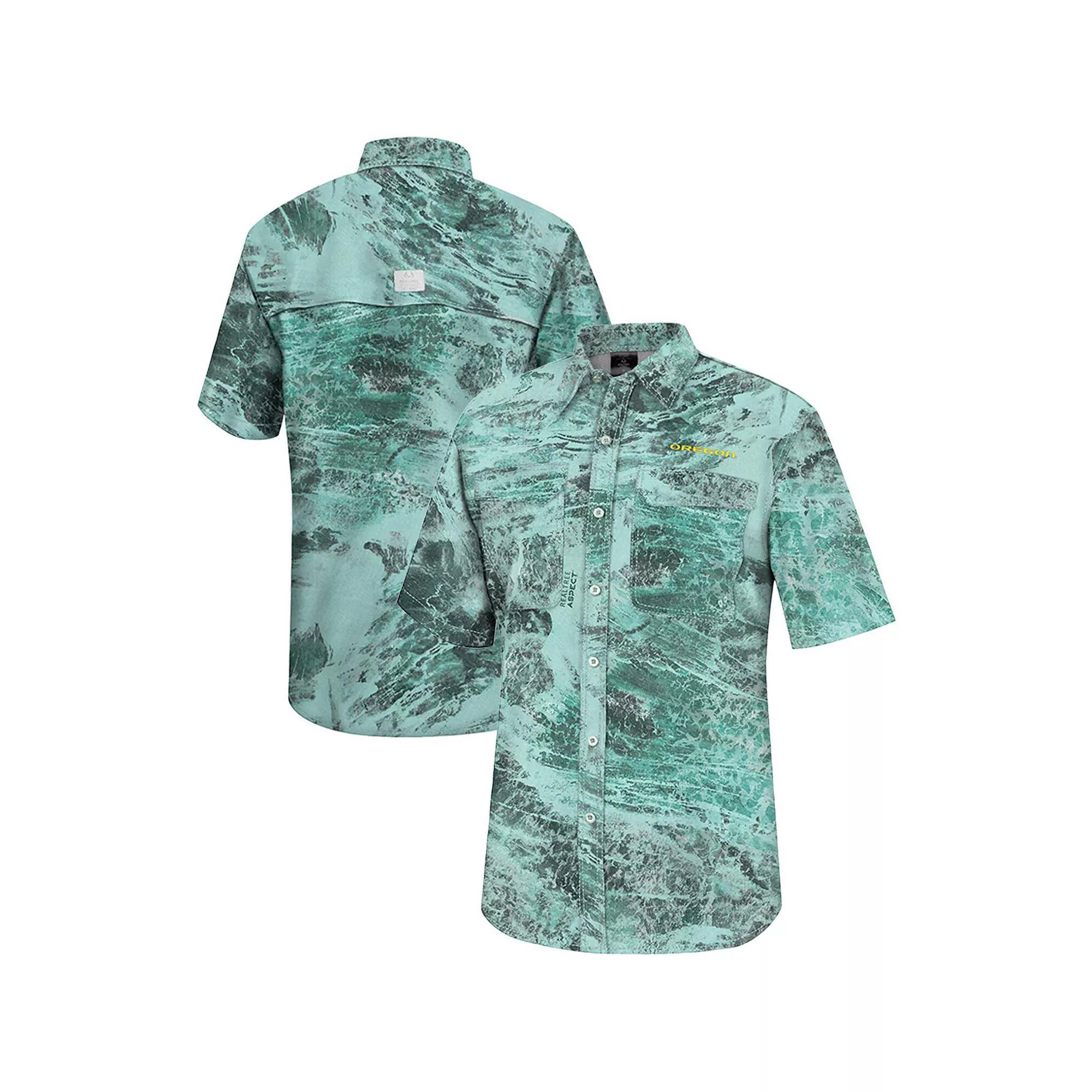 Men's Colosseum  Green Notre Dame Fighting Irish Realtree Aspect Charter Full-Button Fishing Shirt, Size: XXL Product Image