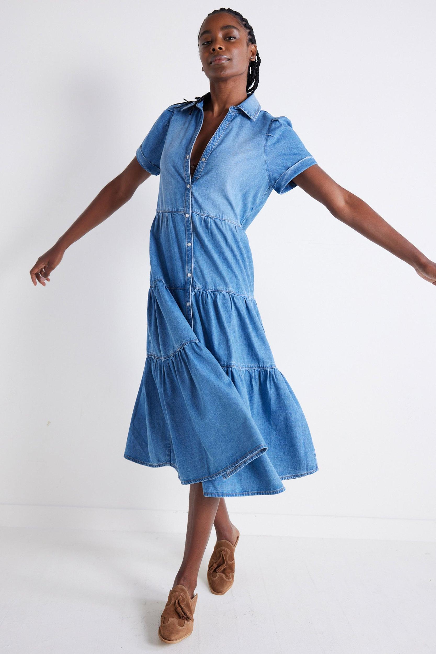 Breaking Free Long Denim Dress Product Image