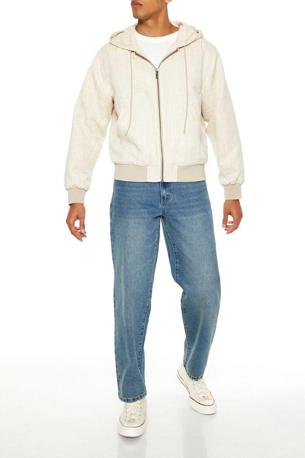 Hooded Jacquard Bomber Jacket | Forever 21 Product Image