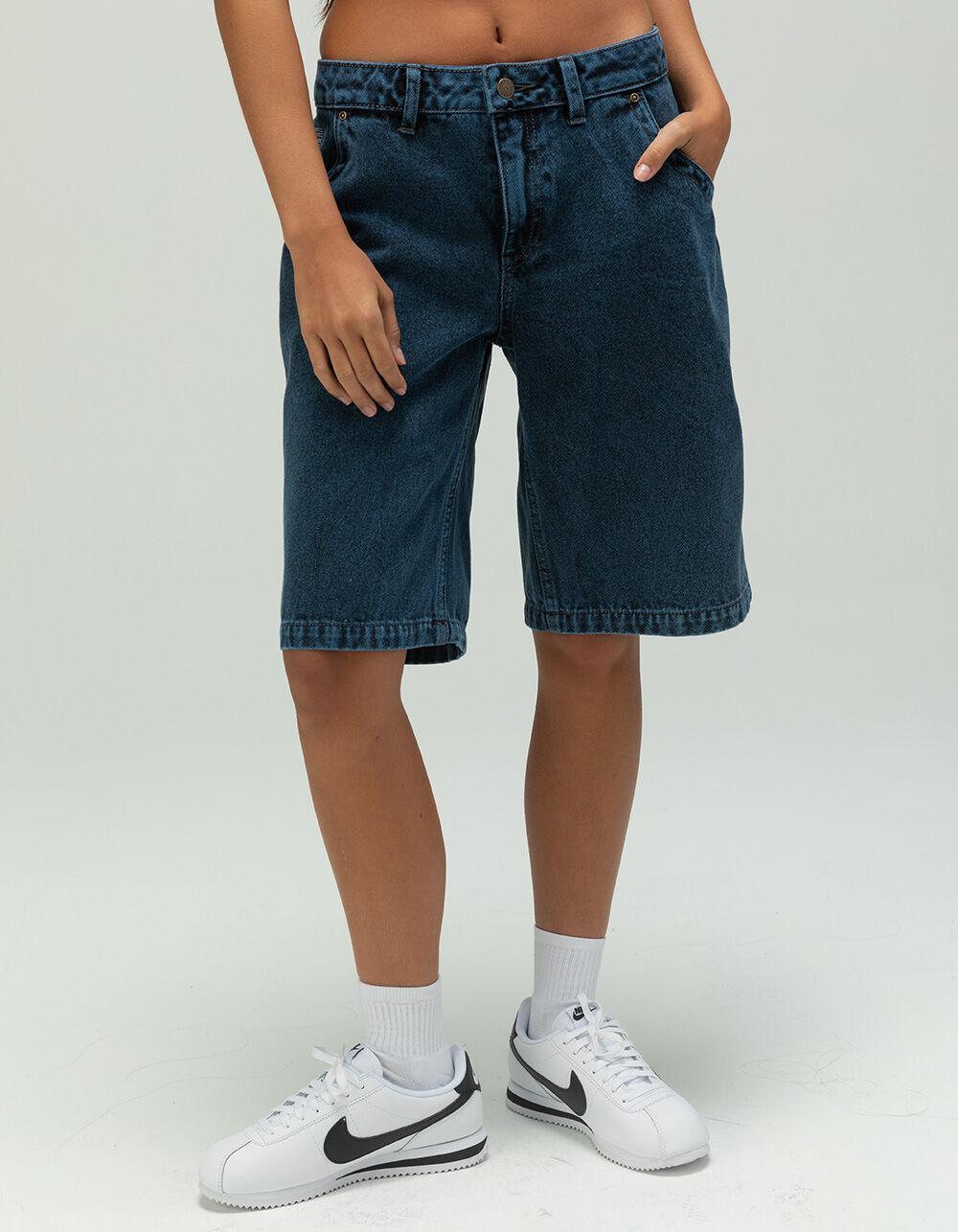 RUSTY Flip Mommy Tapless Low Rise Womens Denim Jorts - DENIM Product Image