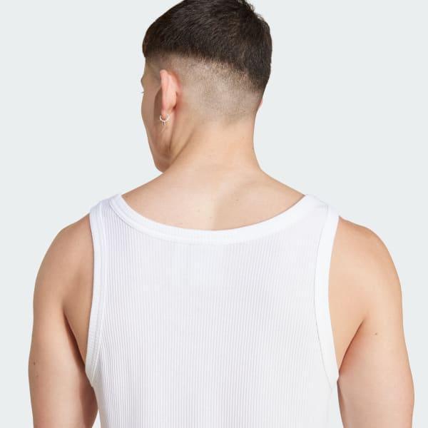 adidas Trefoil Essentials Tank Top White M Mens Product Image