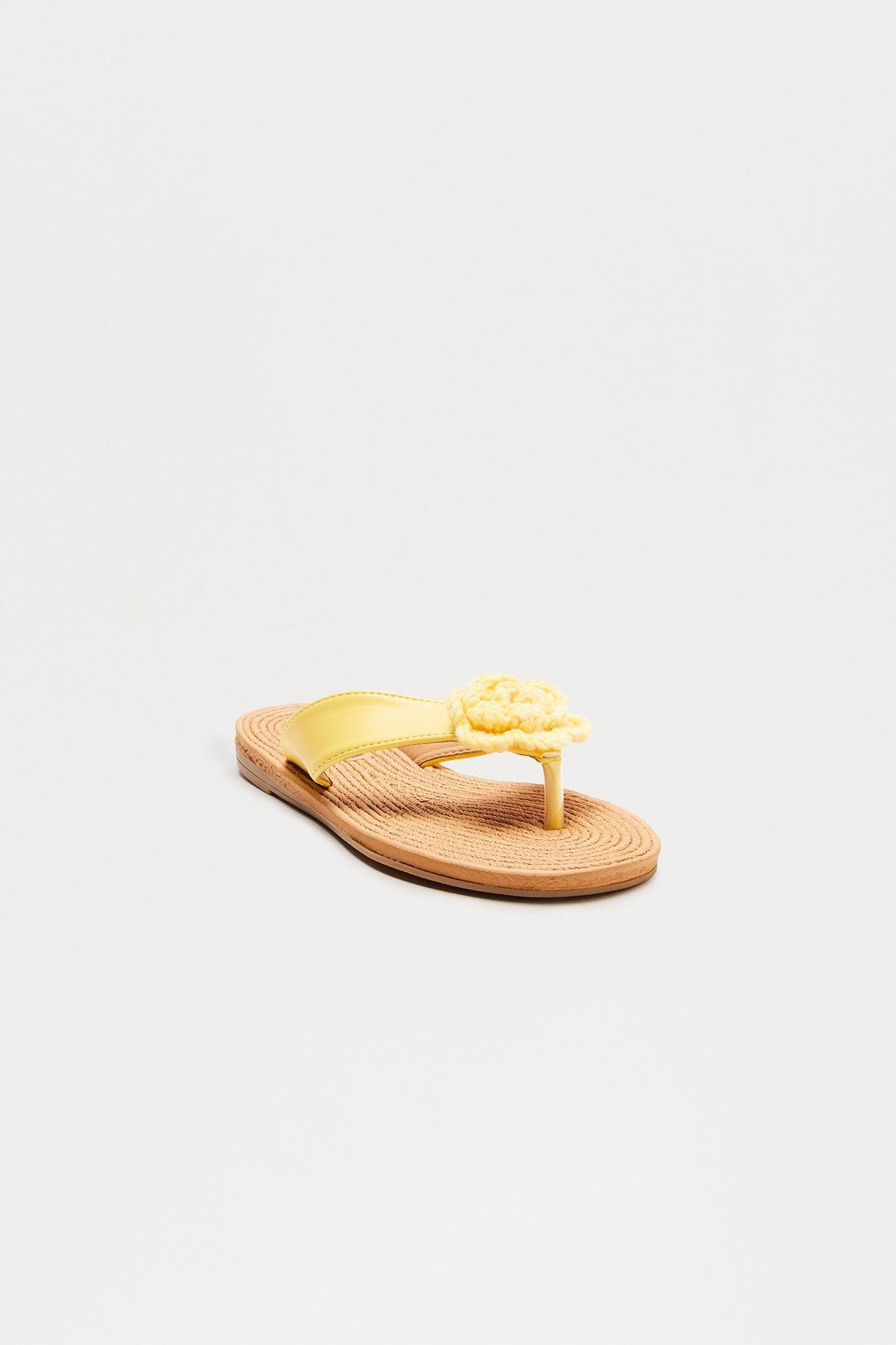 Vega Flower Flip Flops - Yellow Product Image