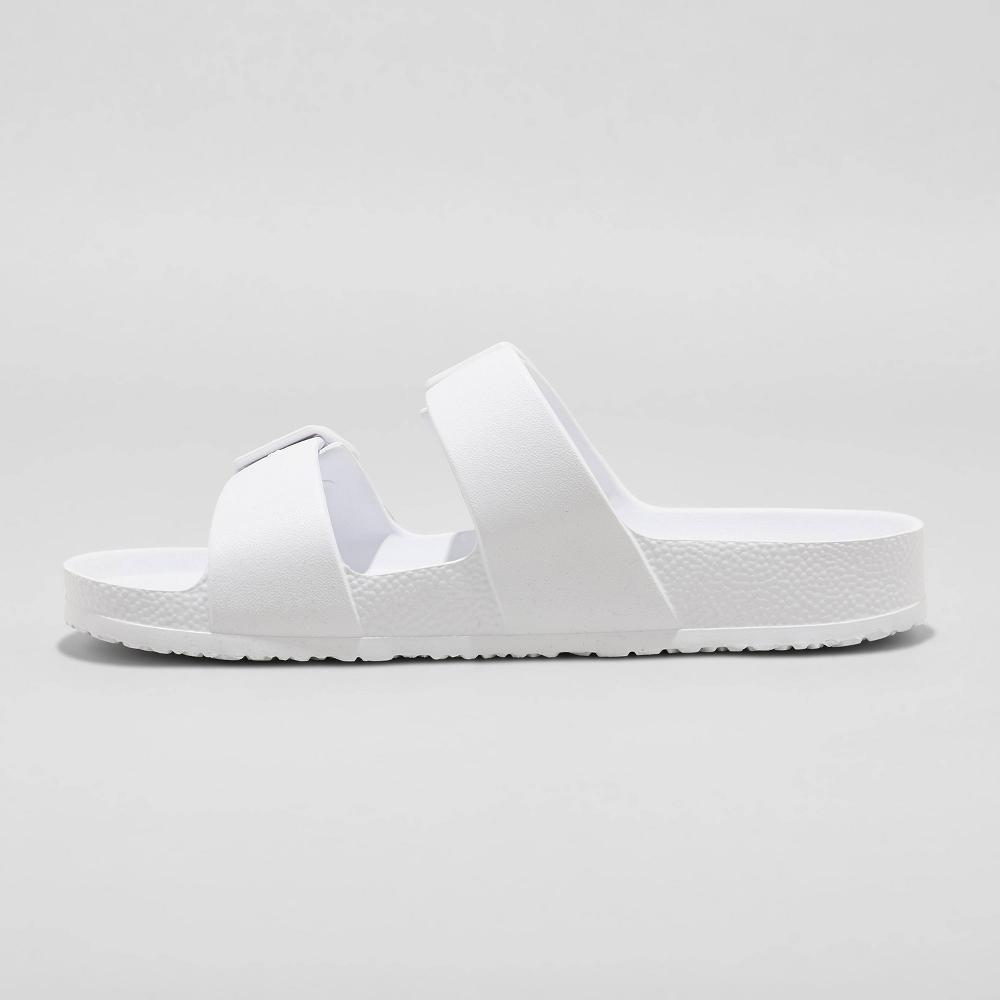 Womens Neida EVA Two Band Footbed Slide Sandals - Shade & Shore White 10: Contoured Double Straps Product Image