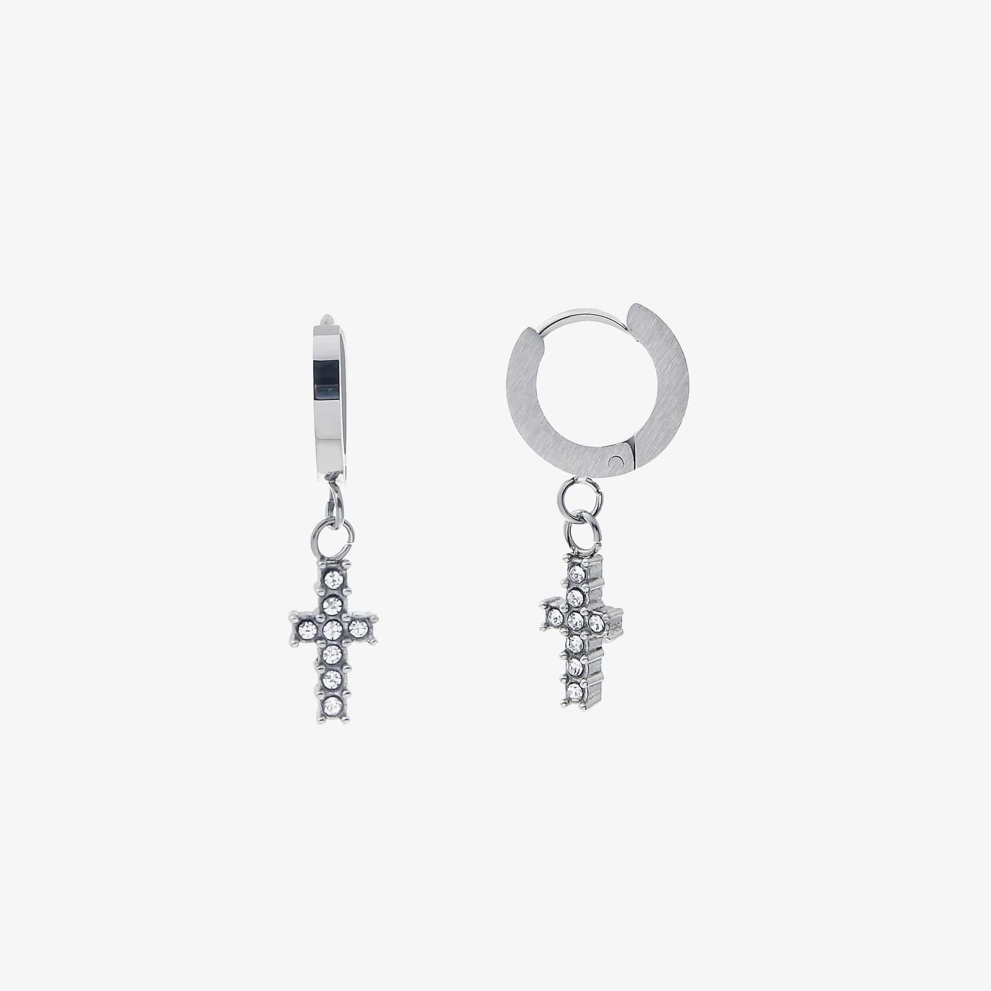 CROSS HOOP EARRING Product Image