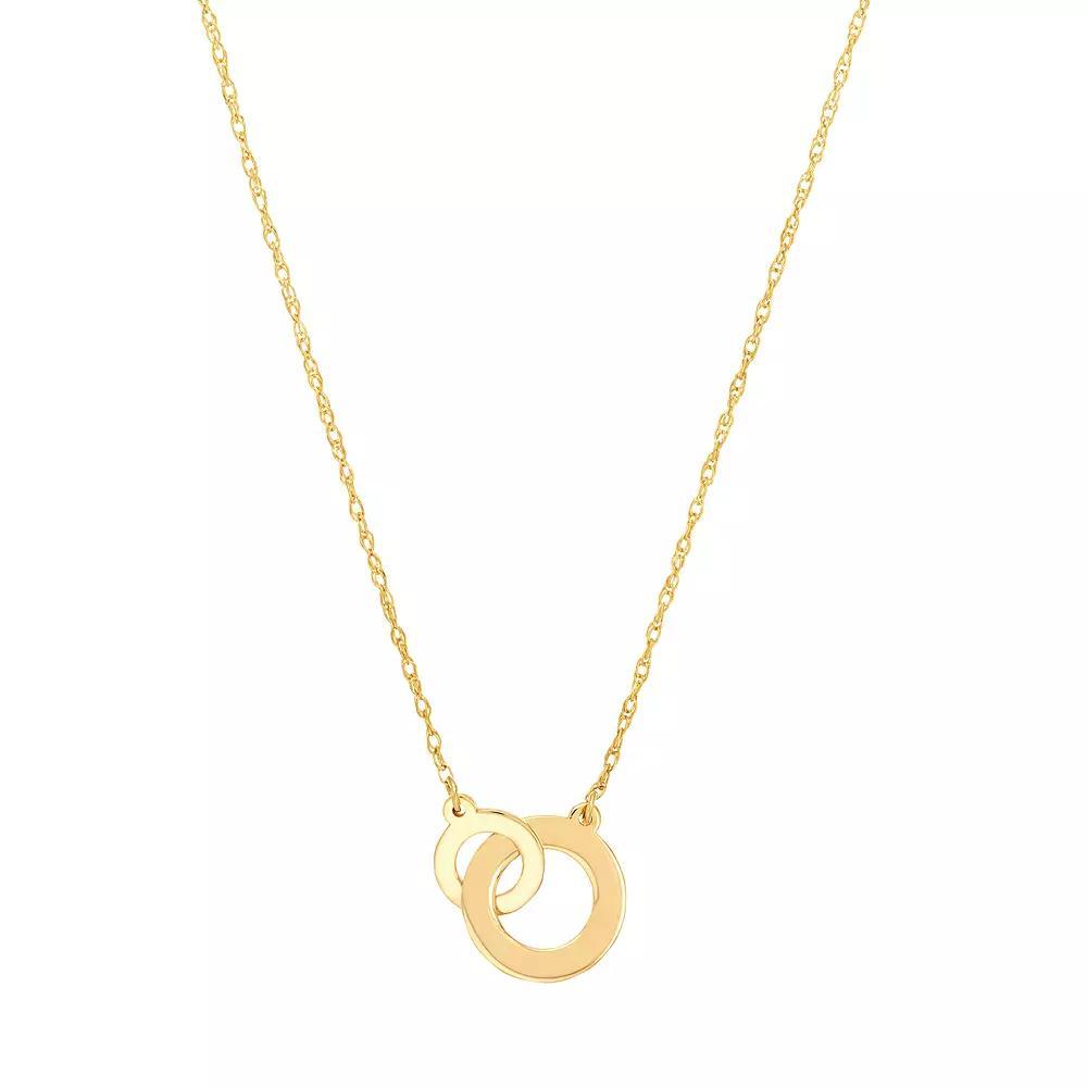 14k Gold Interlocking Circle Necklace, Women's, Size: 18" Product Image