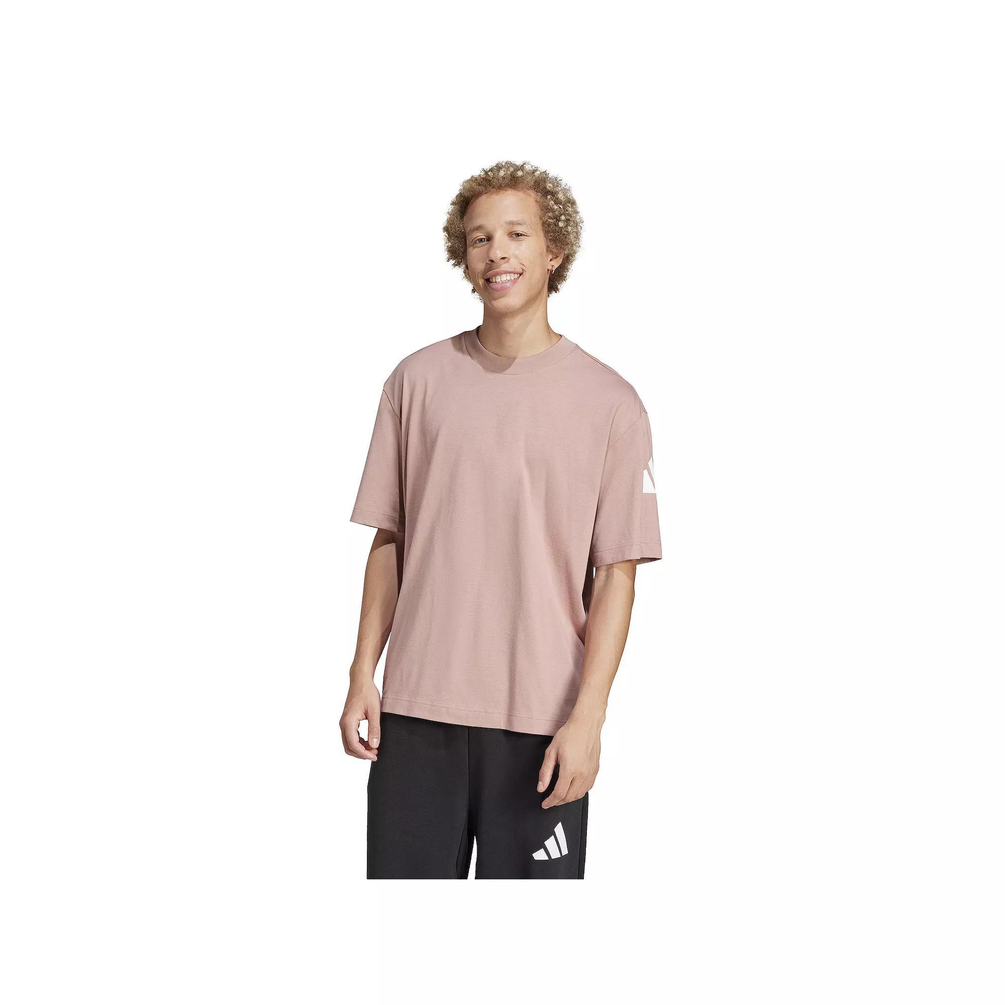 Men's adidas Essentials 3-Bar Loose Sportswear T-Shirt, Size: Medium, Warm Clay White Product Image
