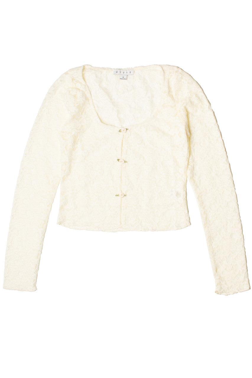 Rose Bud Lace Long Sleeve Top Product Image