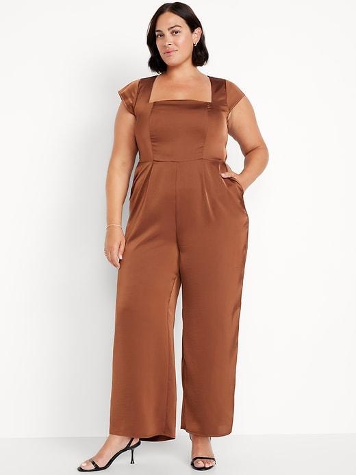 Fit &amp; Flare Satin Jumpsuit Product Image