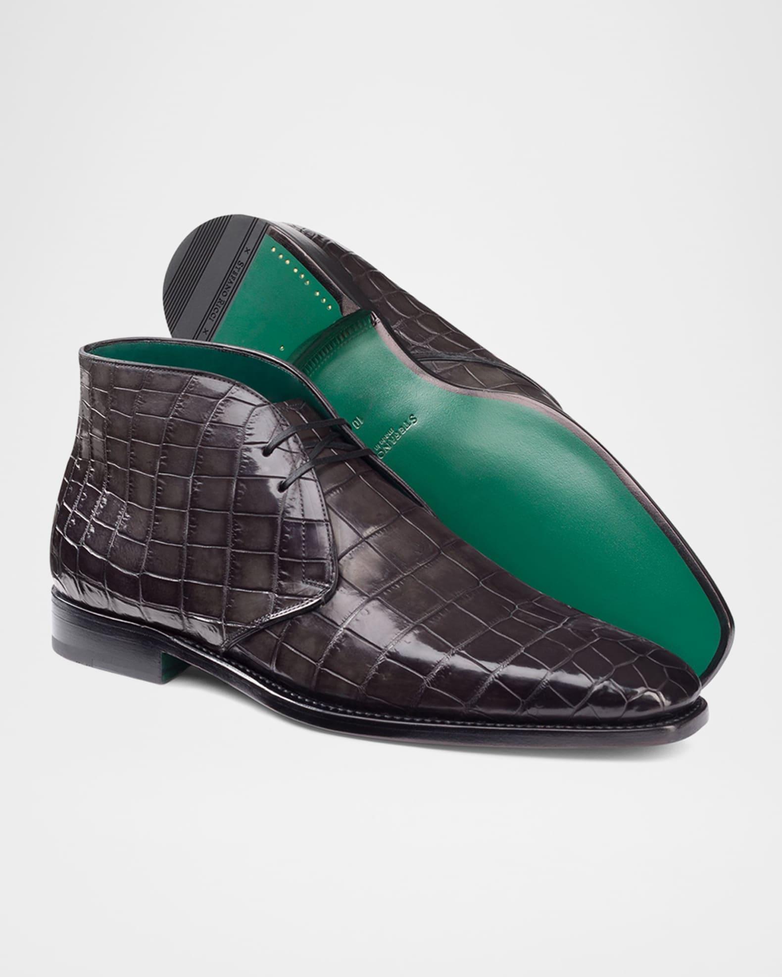 Men's Crocodile Leather Chukka Boots  Product Image