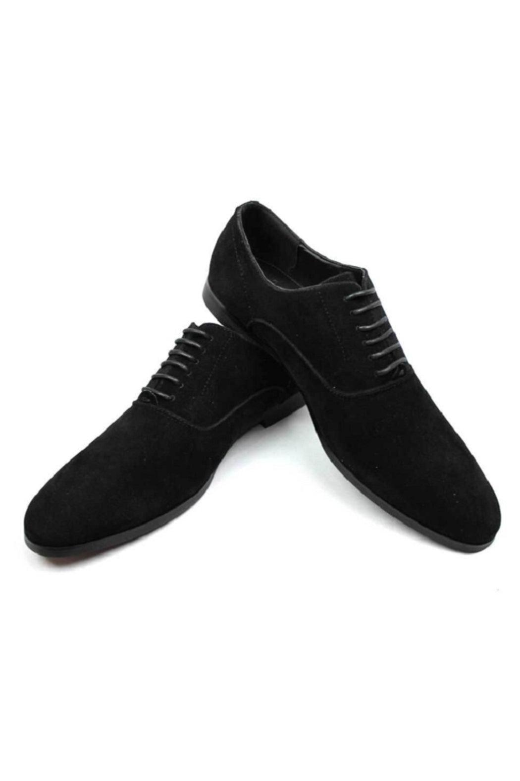 Black Suede Round Toe Dress Shoes Product Image