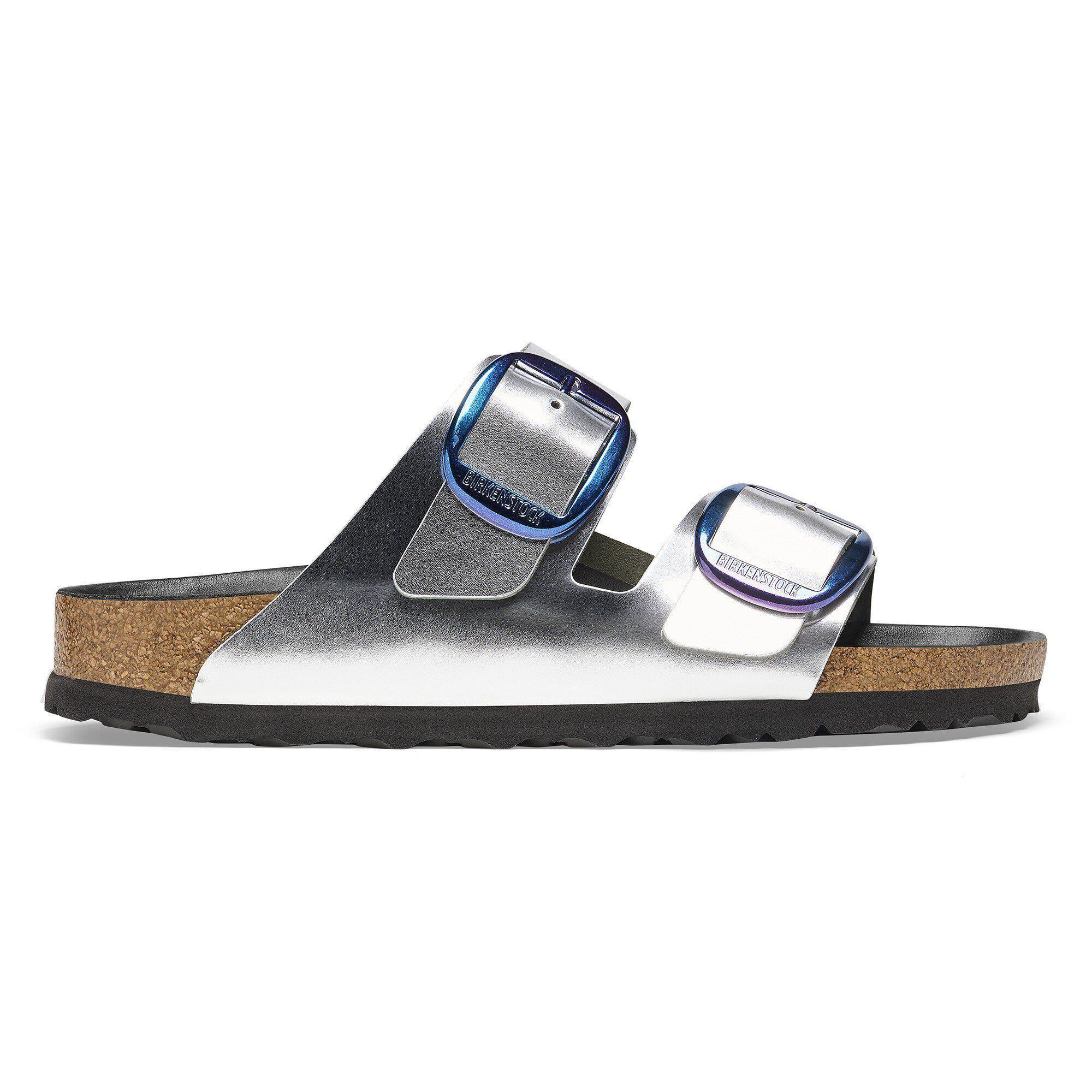 Arizona Big Buckle Natural Leather Metallic Silver Product Image