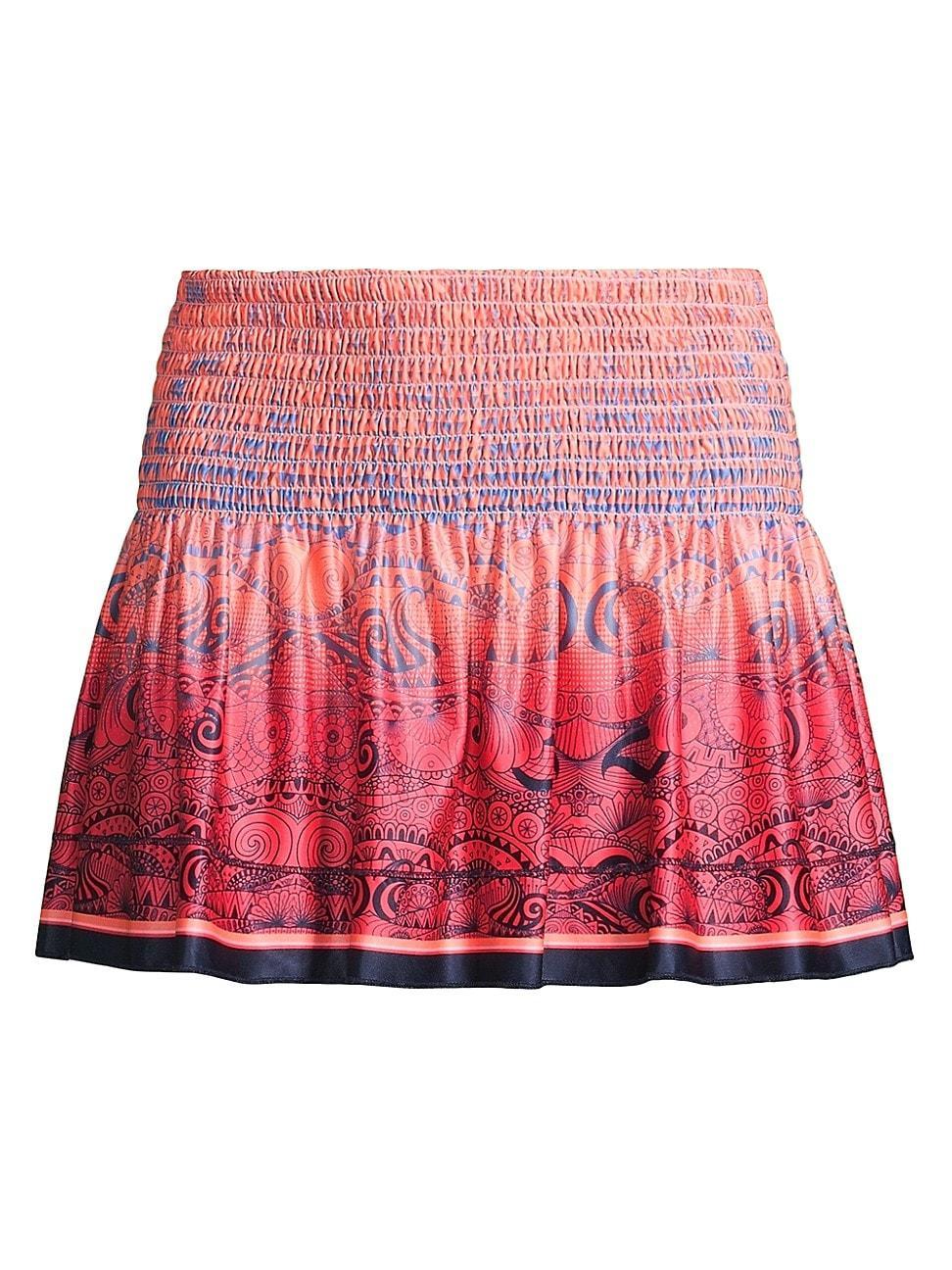 Womens Novelty Print Long Mythical Smocked Miniskirt Product Image