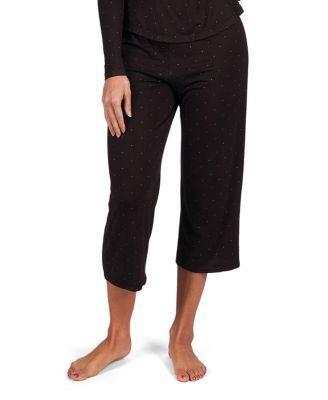 MeMoi Womens Allover Polka Dot Bamboo Blend Capri Pants Product Image
