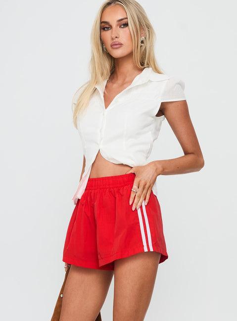 Borderline Track Short Red / White Product Image
