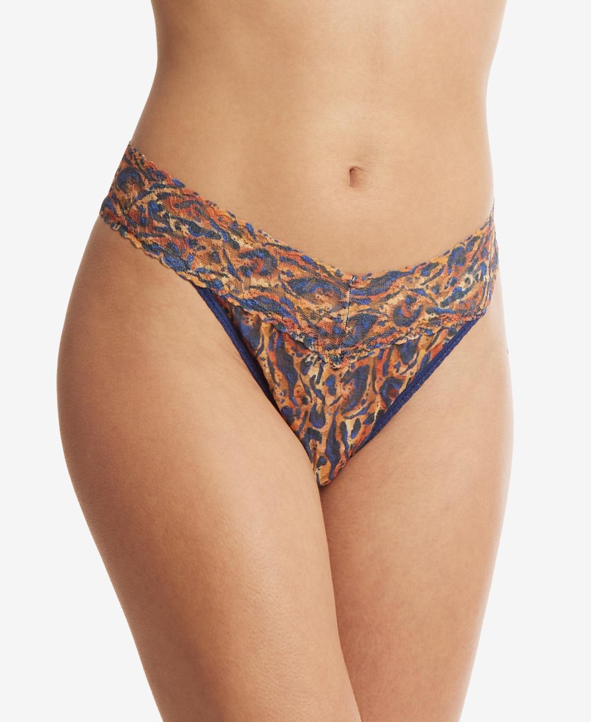 Printed Original-Rise Signature Lace Thong Product Image
