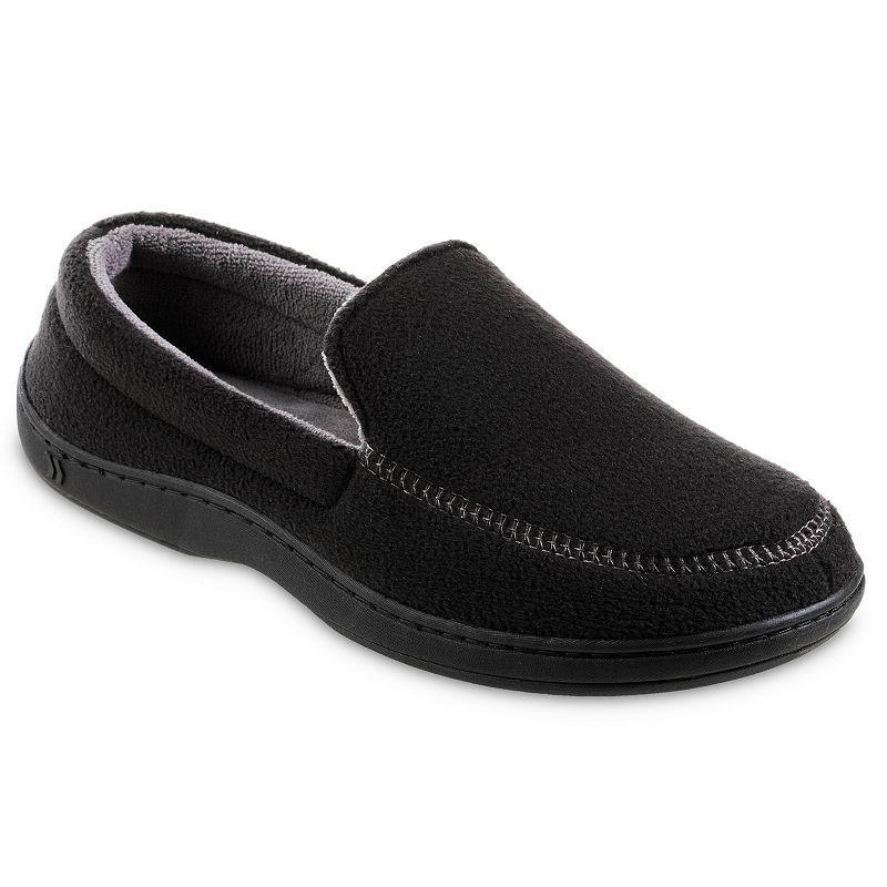 isotoner Roman Recycled Fleece Men's Moccasin Slippers, Size: Medium, Grey Product Image
