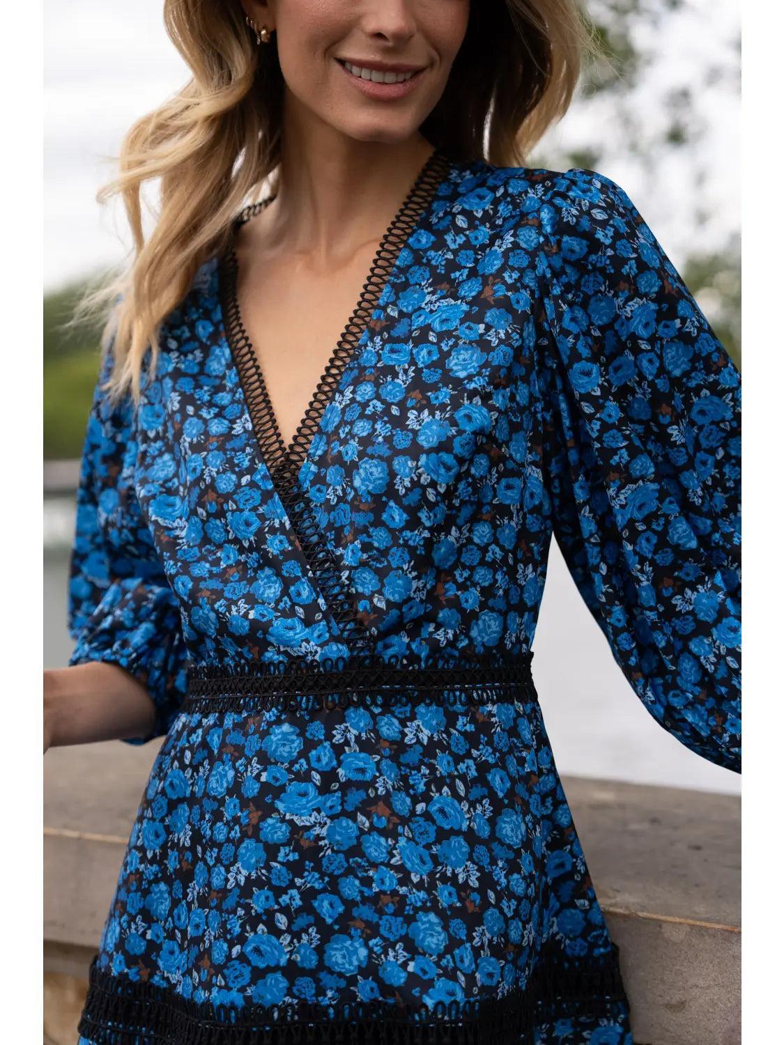 Floral Puff Sleeve Dress Product Image