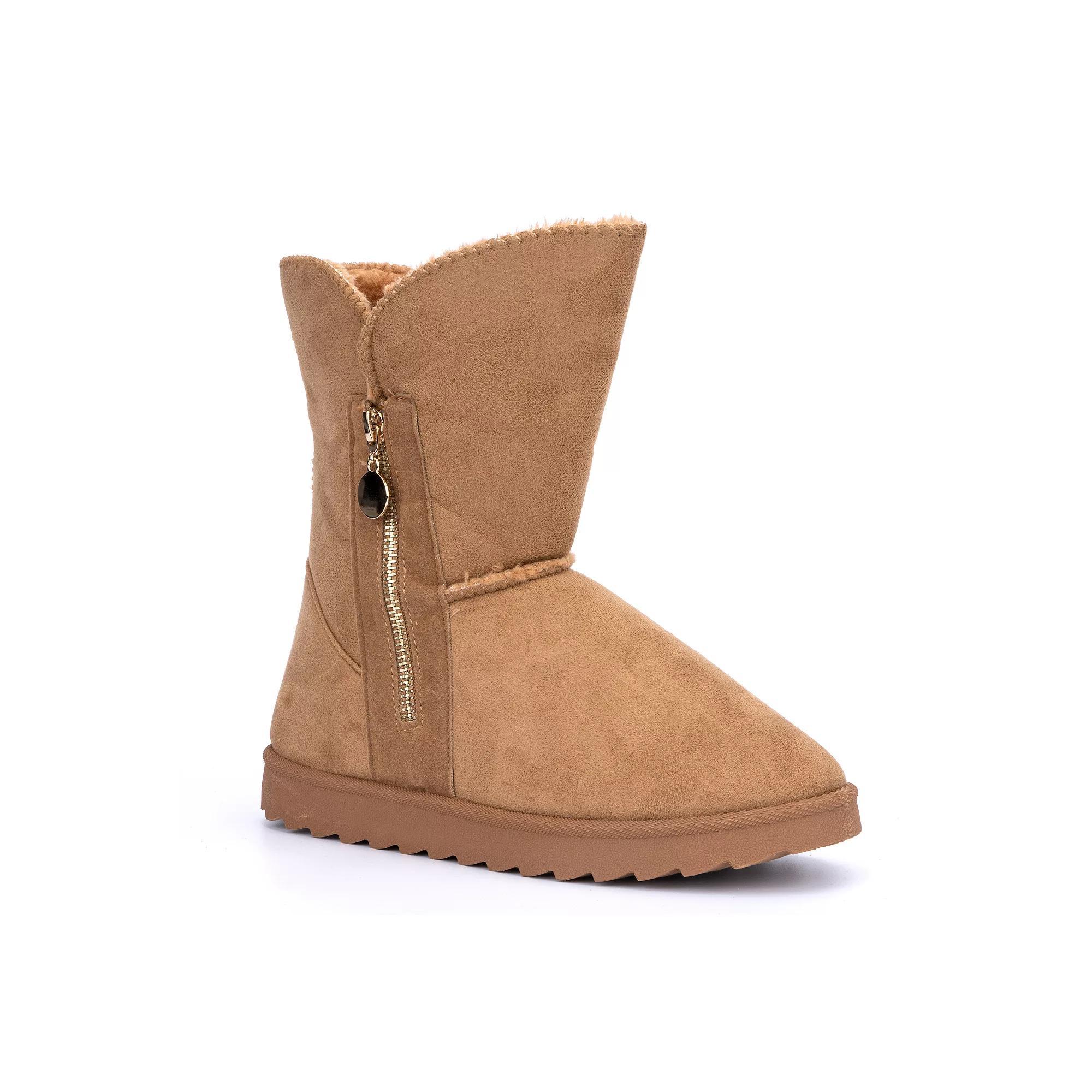 Olivia Miller Cozy Womens Winter Boots Brown Product Image