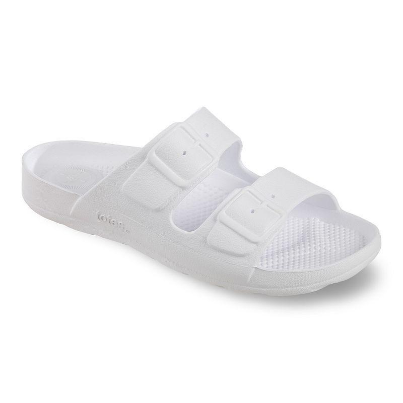totes Solbounce Women's Molded Buckle Slide Sandals, Size: 9, White Product Image