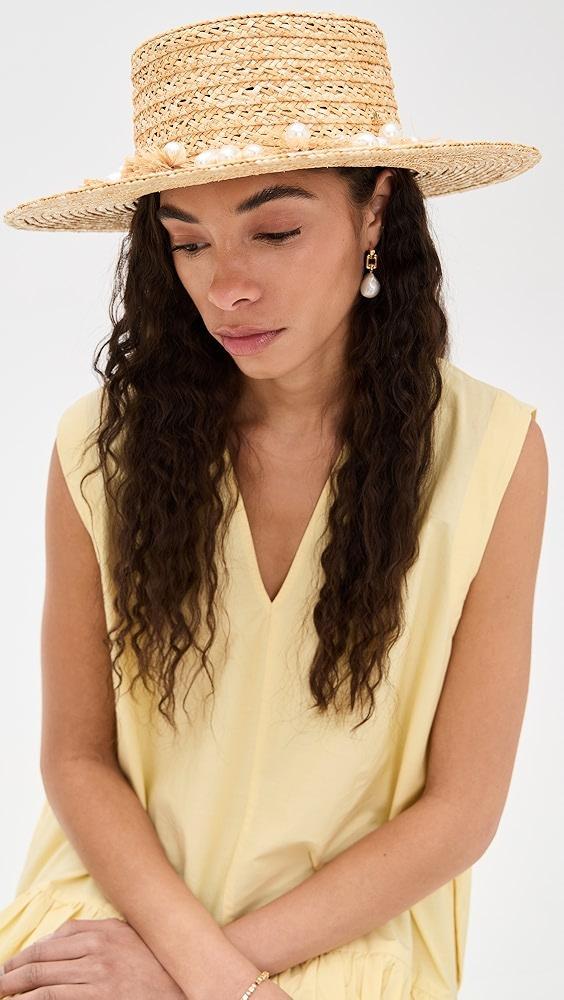 Lele Sadoughi Pearl Poms Straw Hat | Shopbop Product Image