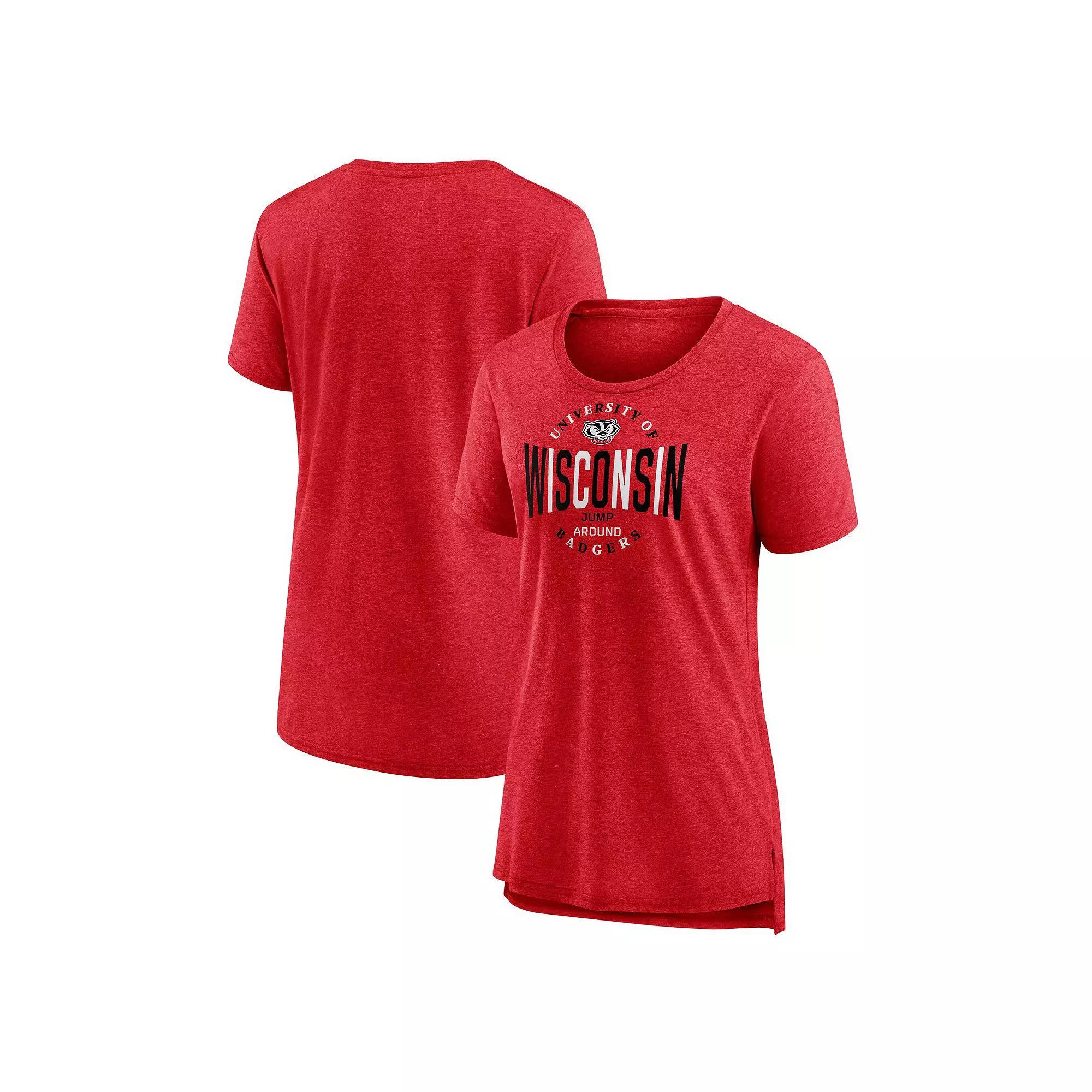 Women's Fanatics Red Wisconsin Badgers True Classics Break It Down Tri-Blend T-Shirt, Size: 2XL Product Image